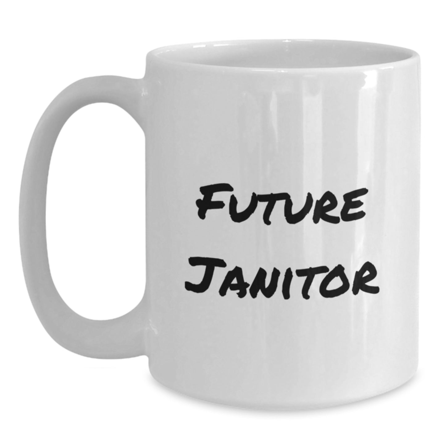 Funny Janitor Gifts from Men to Janitor Friends, Christmas Unique Gifts for Janitor Men, Funny White Coffee Mug with 'Future Janitor' Quote - Main