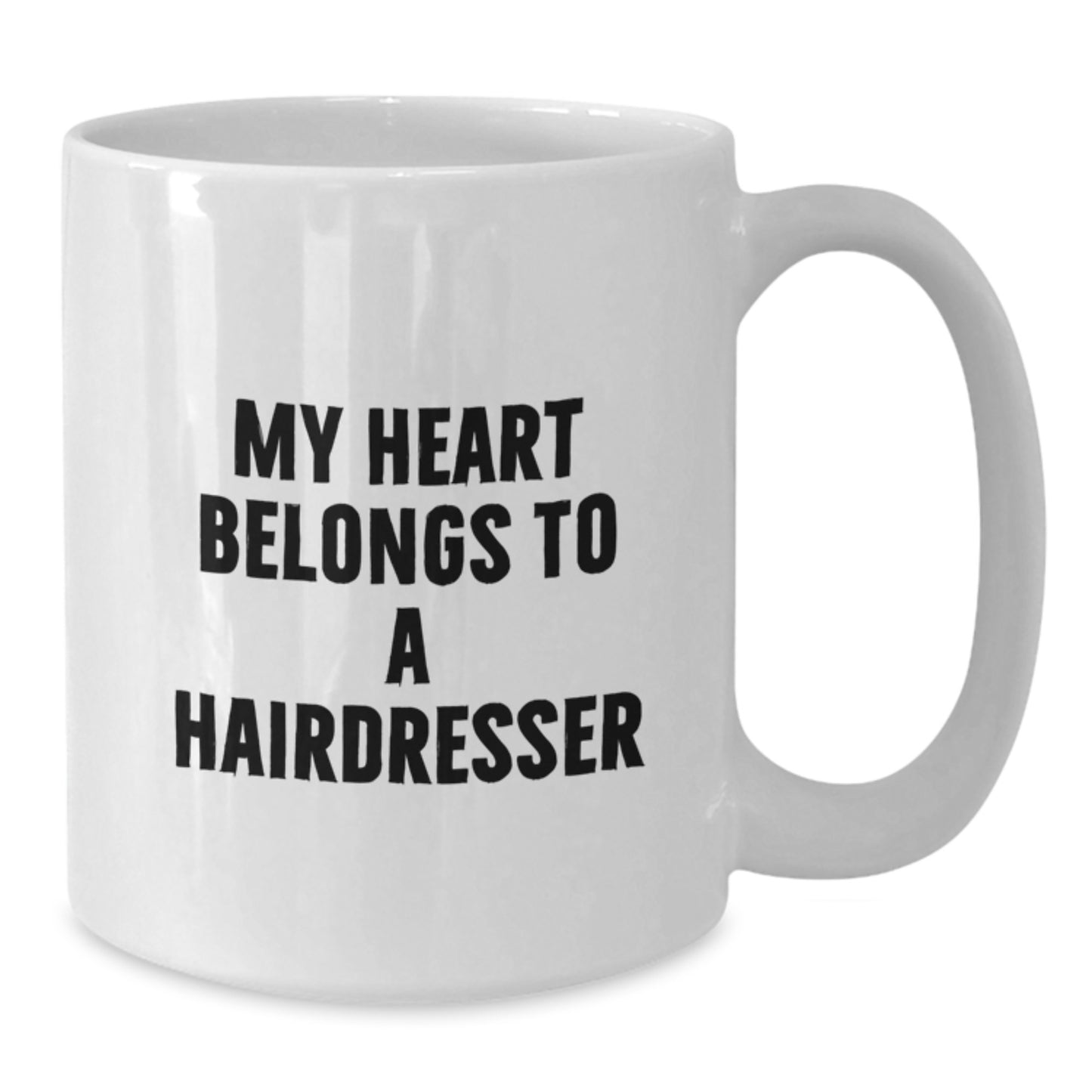 Funny Hairdresser Gifts from Men for Women White Coffee Mugs with 'My Heart Belongs To A Hairdresser' Quote, Valentine's Unique Gifts for Hairdresser Friends - Additional