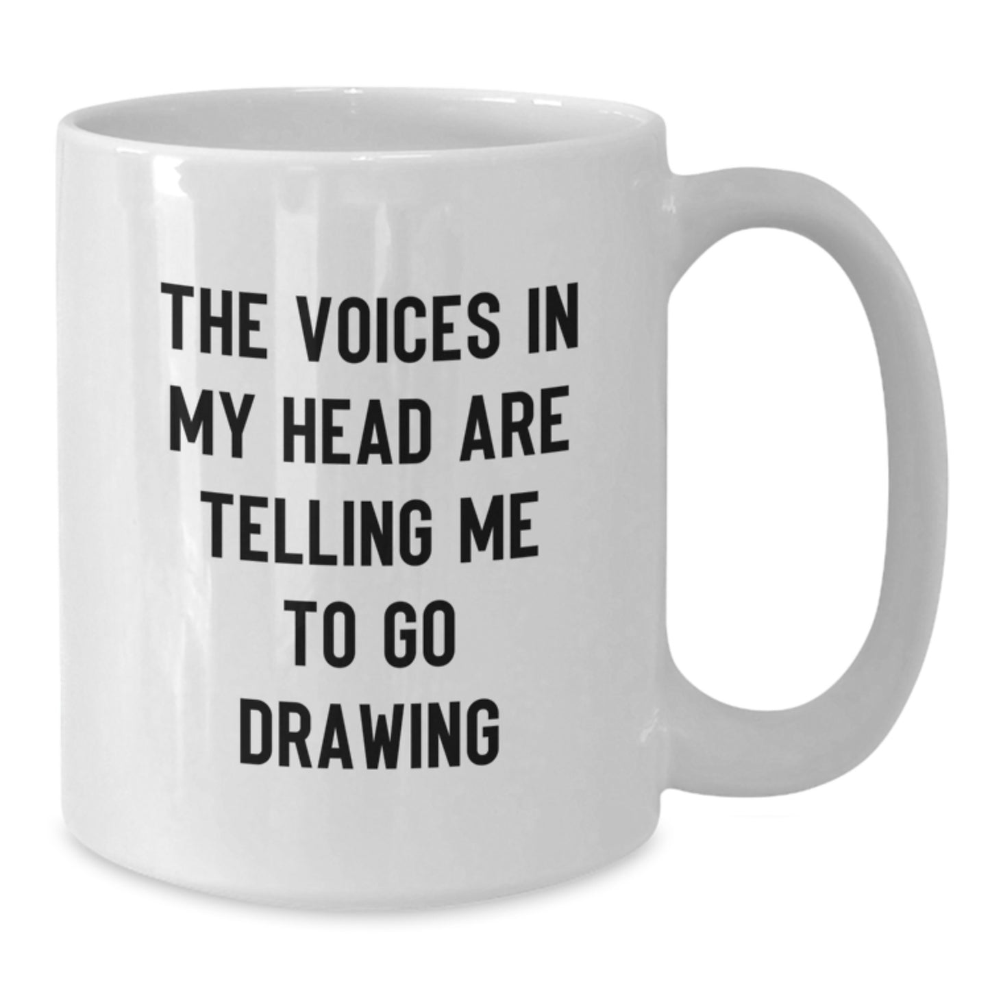 Funny Drawing Gifts for Him, White Coffee Mug, The Voices In My Head Are Telling Me To Go Drawing, Christmas Unique Gifts from Friends, Family, Coworkers - Additional