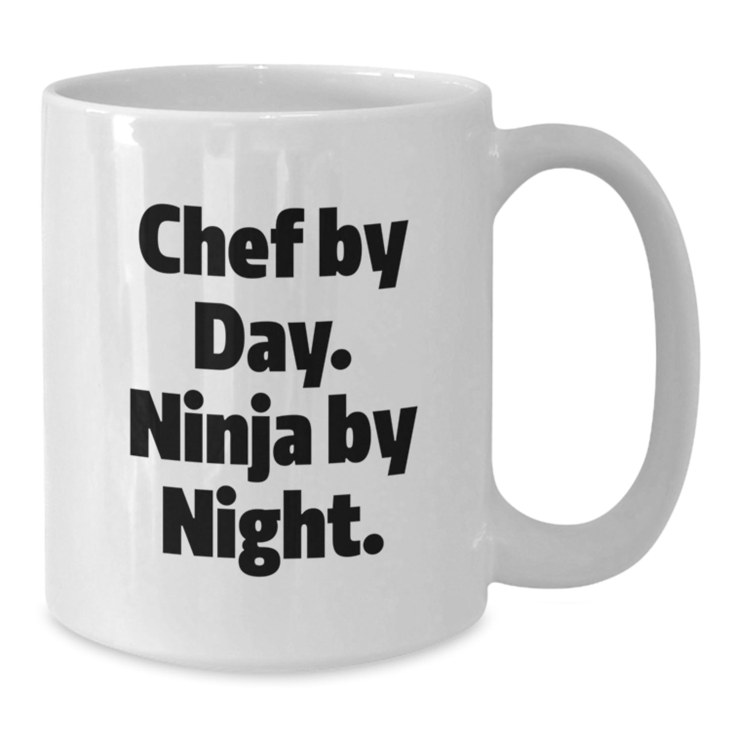 Funny Chef Gifts from Men for Christmas Unique White Coffee Mugs - 'Chef By Day, Ninja By Night' - Additional