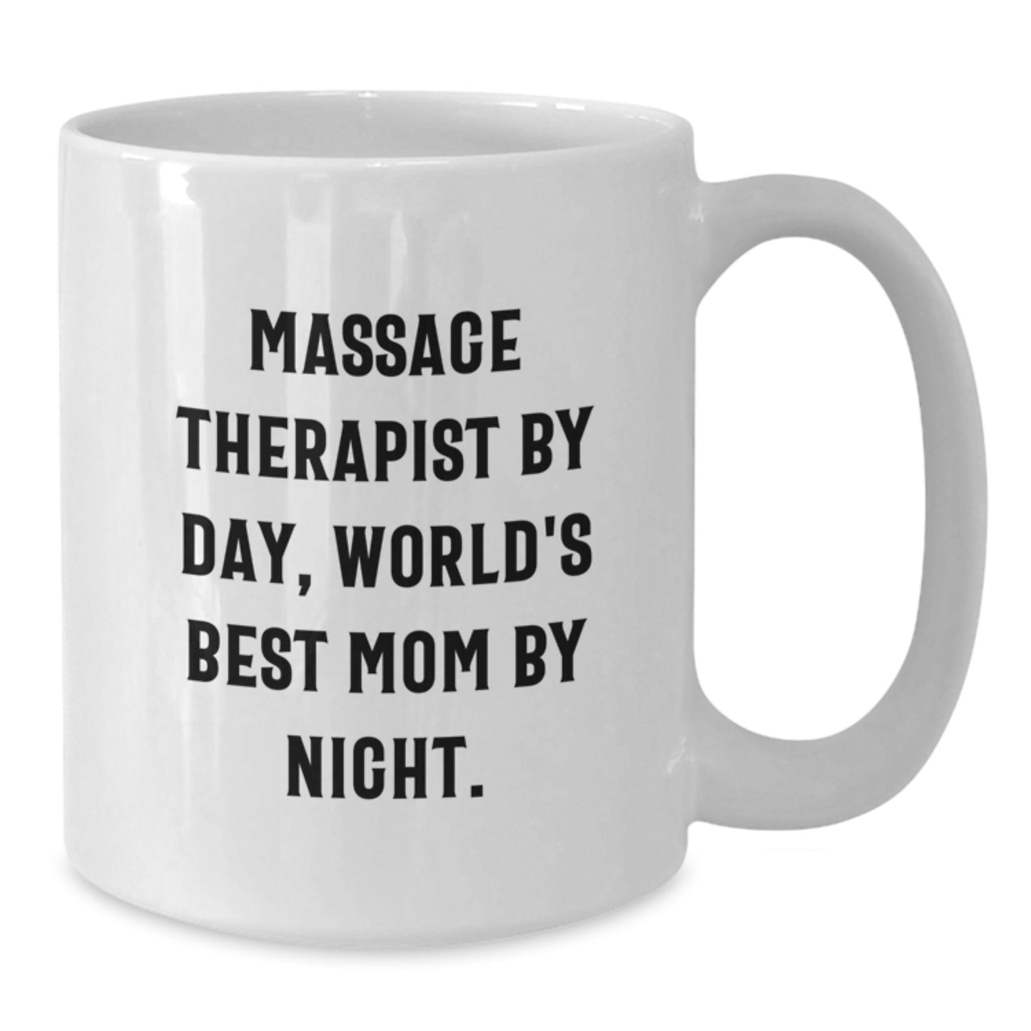 Funny Massage Therapist Gifts for Coworkers - 'Massage Therapist By Day, World's Best Mom By Night.' White Coffee Mug, Christmas Unique Gifts from Friends - Additional