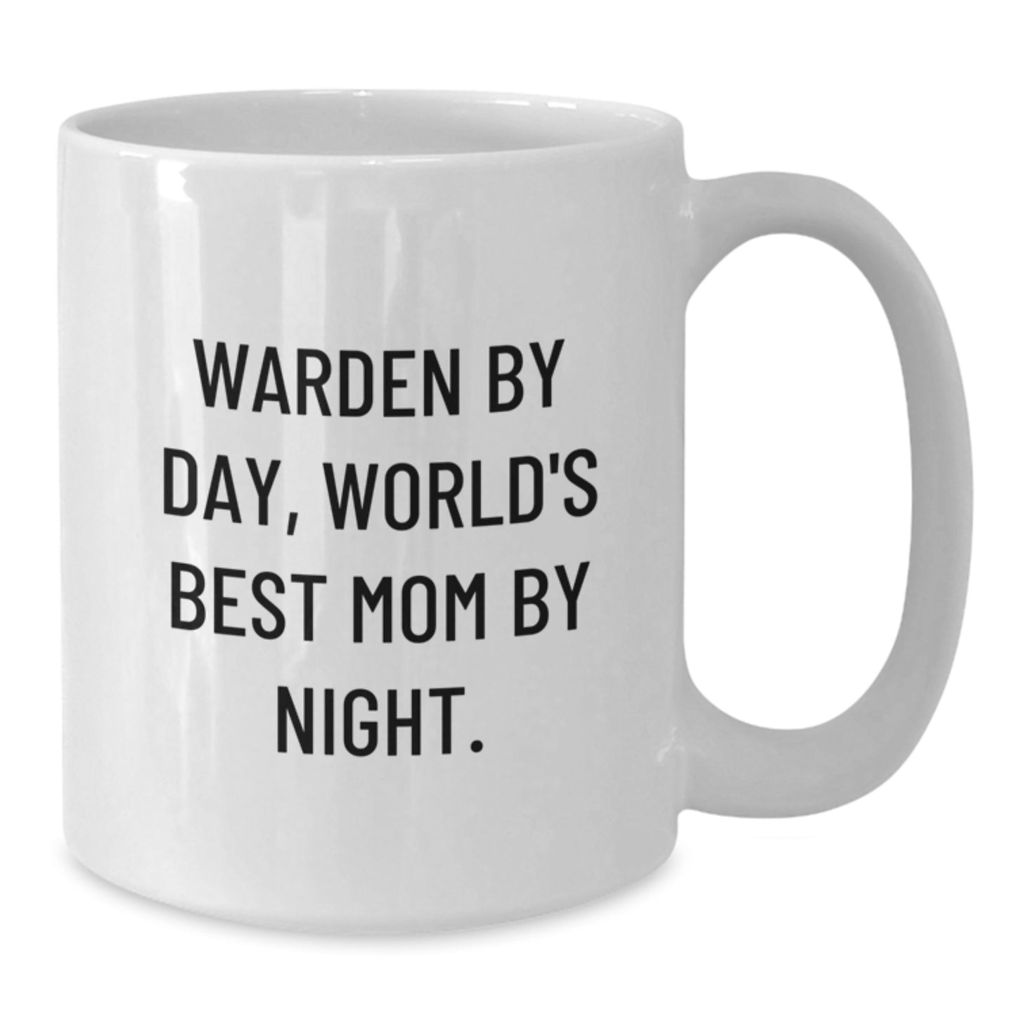 Funny Warden Gifts, White Coffee Mug, Warden By Day, World's Best Mom By Night, Christmas Unique Gifts from Mom to Warden - Additional
