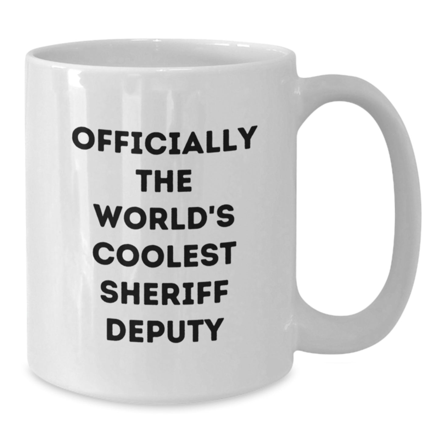 Funny Sheriff Deputy Gifts - 'Officially The World's Coolest' White Coffee Mugs for Men, Women, Friends, Coworkers, Family - Christmas Unique Gifts from Men, Women, Friends, Family - Additional