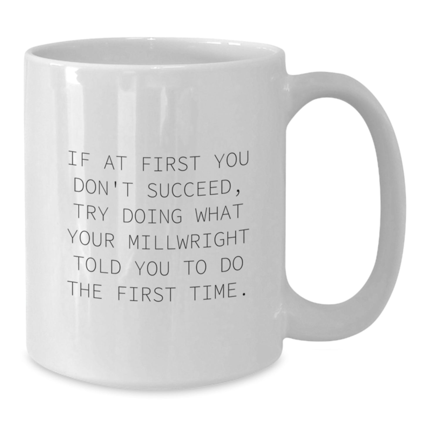 Funny Millwright Gifts, White Coffee Mug, If At First You Don't Succeed, Gifts from Men to Friends, Unique Christmas Unique Gifts - Additional