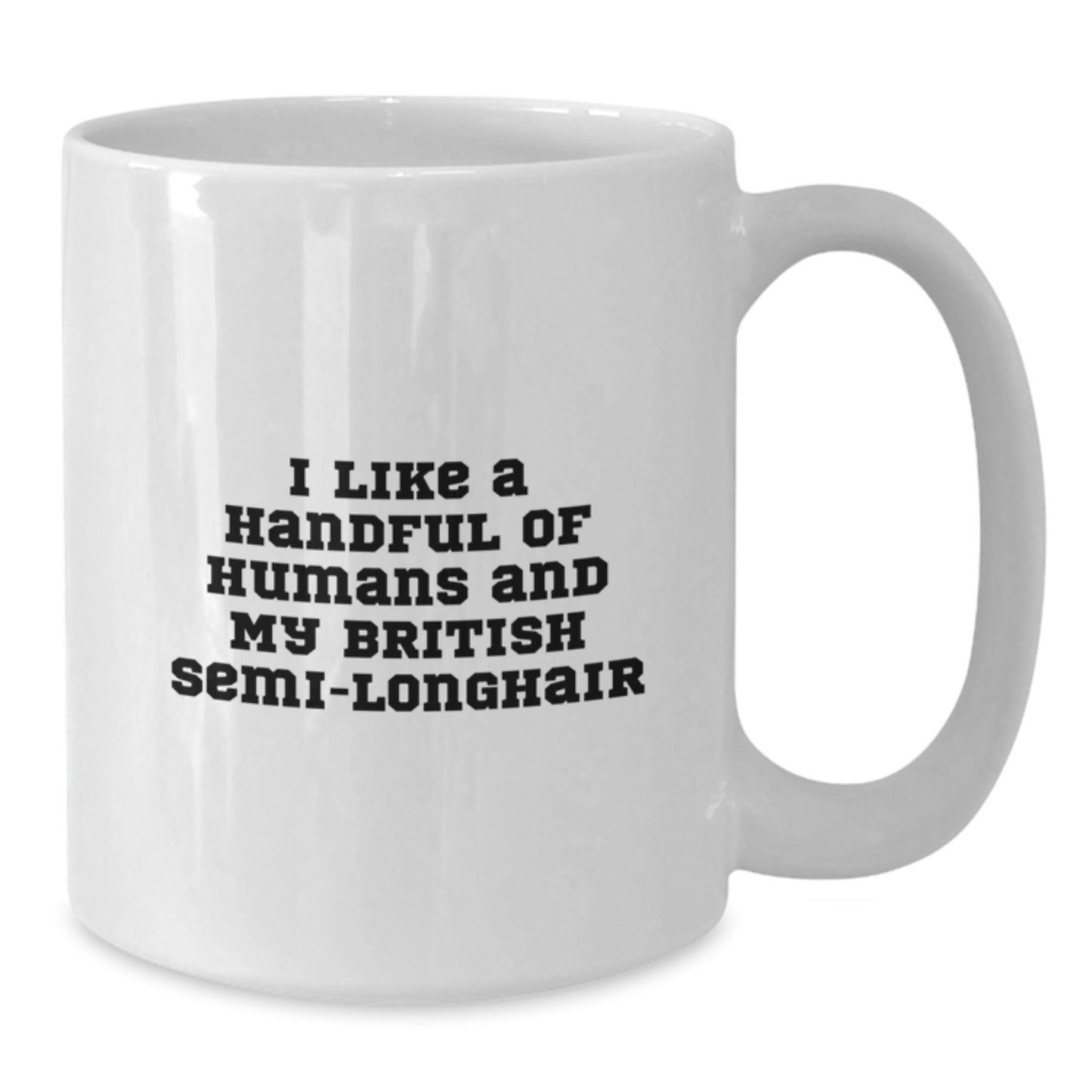 Funny British Semi-Longhair Cat Lover Gifts from Men to Friends - I Like A Handful Of Humans And My British Semi-longhair - Christmas Unique Gifts - Additional