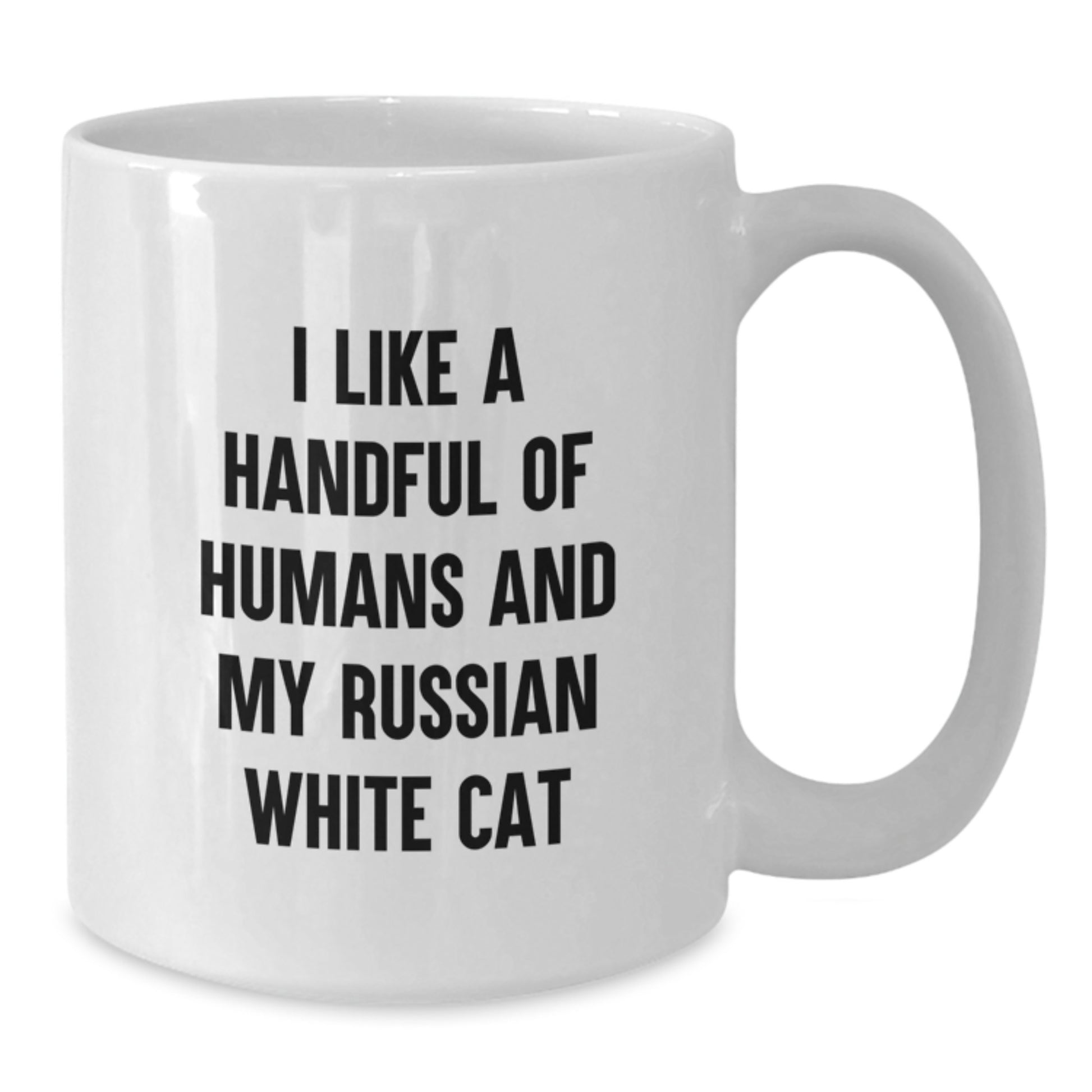 Funny Russian White Cat Quote Gifts for Cat Lovers - Russian White Cat White Coffee Mug Gifts from Men - Additional
