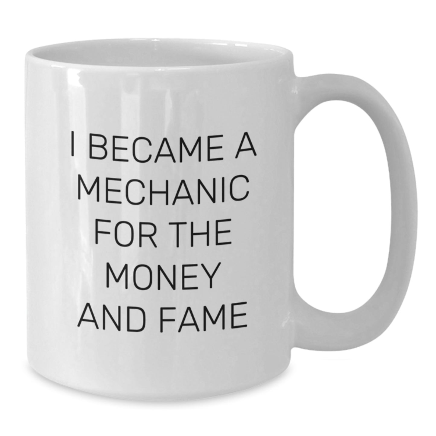 Funny Mechanic Gifts from Friends for Mechanic Men - White Coffee Mug, 'I Became A Mechanic For The Money And Fame' - Additional