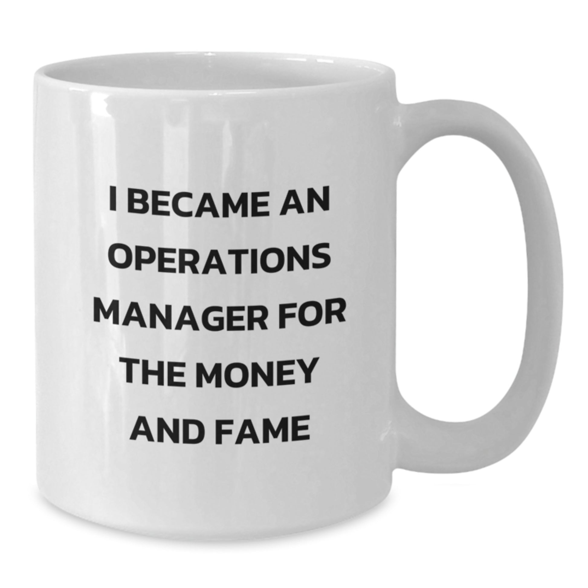 Funny Operations Manager Gifts for Men, White Coffee Mug - I Became An Operations Manager For The Money And Fame, Unique Christmas Unique Gifts from Friends to Operations Manager - Additional