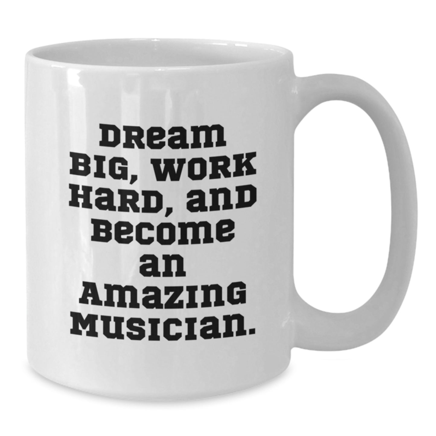 Gifts from Friends for Musicians, White Coffee Mug, Dream Big Work Hard Quote, Inspirational Christmas Unique - Additional