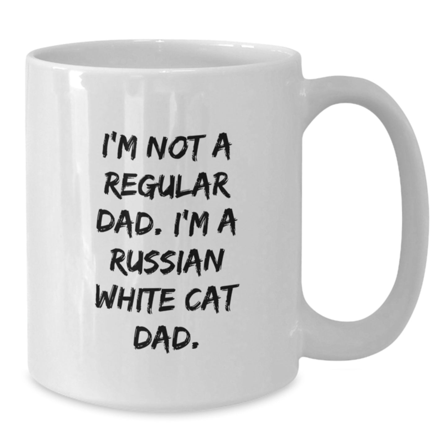 Funny Russian White Cat Dad Gifts, White Coffee Mug for Birthday, 'I'm Not A Regular Dad. I'm A Russian White Cat Dad.' Quote, Gifts from Men to Russian White Cat Lovers - Additional