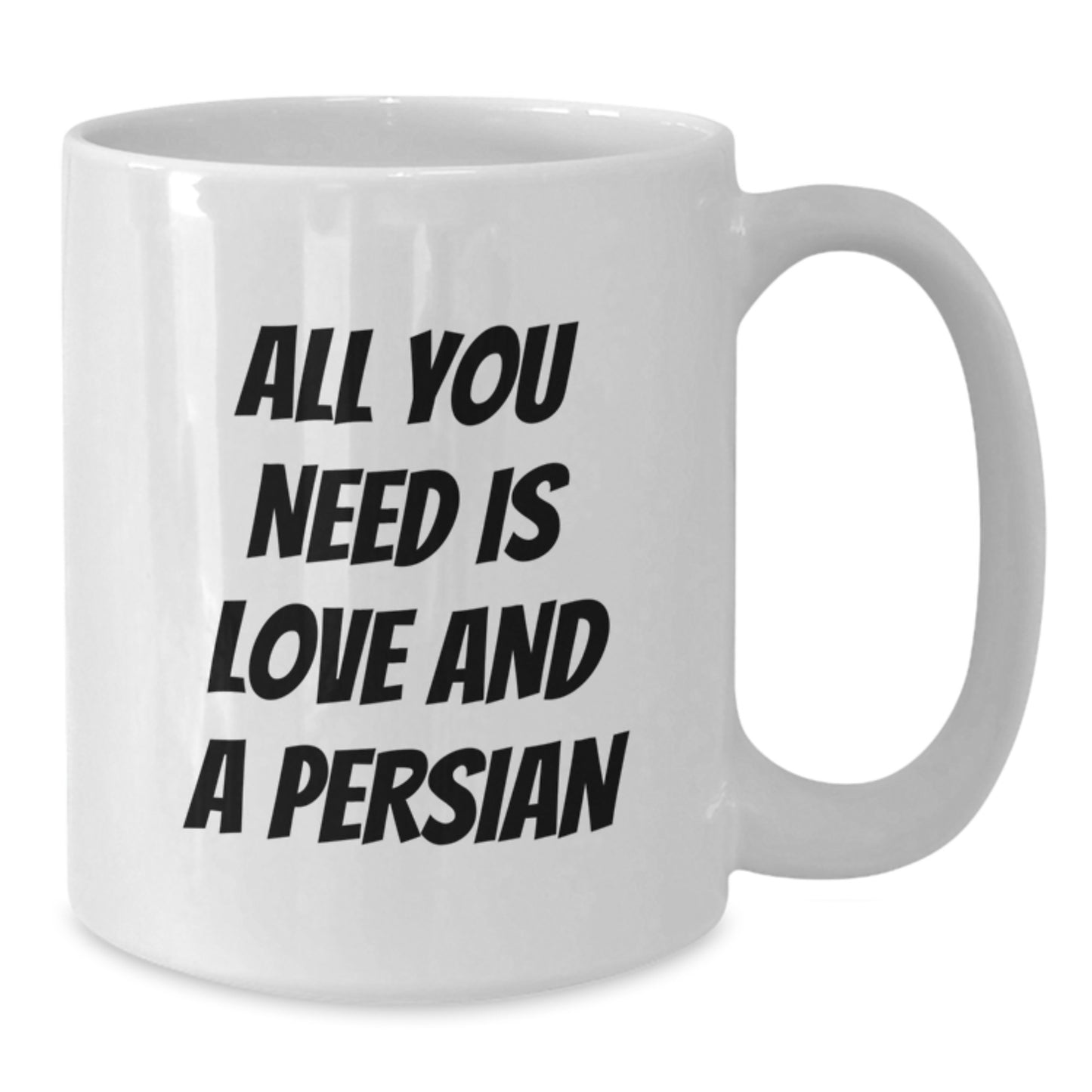 Funny Persian Cat Christmas Unique Gifts from Friends for Men Women Family - 'All You Need Is Love And A Persian' White Coffee Mug - Additional