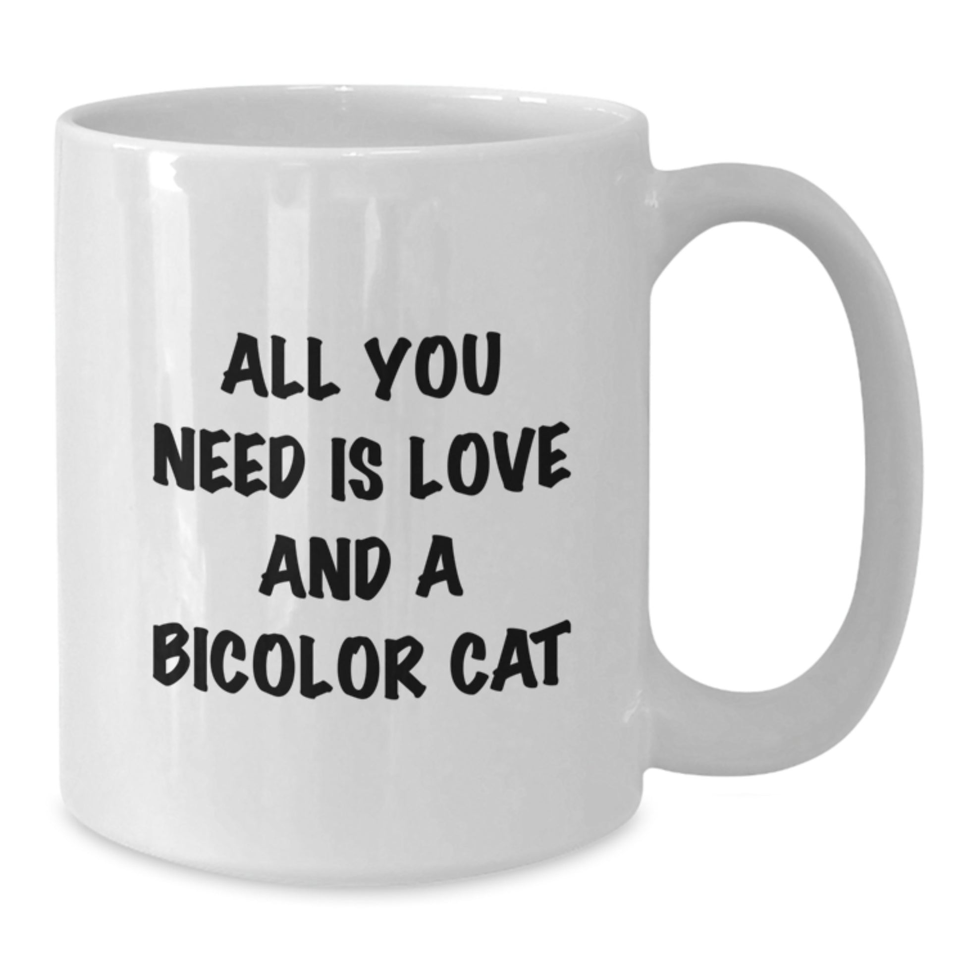 Funny Bicolor Cat Gifts from Friends, White Coffee Mug for Bicolor Cat Lovers, Birthday Unique Gifts - Additional