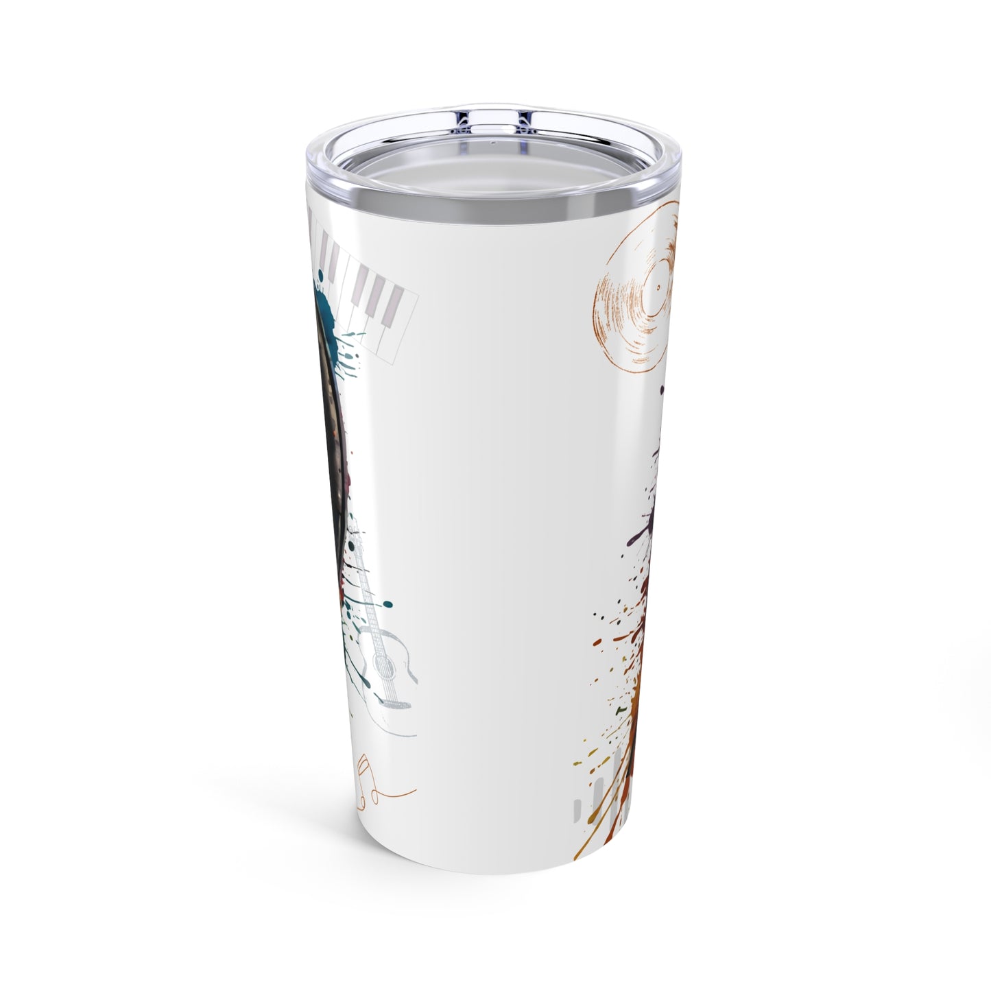Headphones Design Tumbler 20oz, Music Lover Gift, Insulated Cup, Travel Mug, Stainless Steel, Gift for Audiophile, Musical