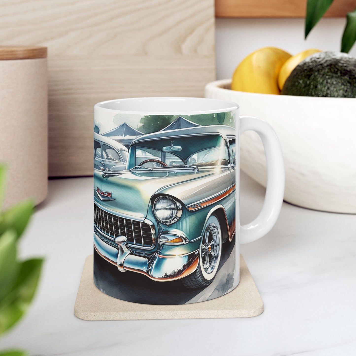 Mug 1955 Chevy Bel AirMug 1955 Chevy Bel Air Classic Car Ceramic Coffee Mug, Vintage Car Ceramic Mug, Classic Auto Lover Gift, Coffee Mug, Car Enthusiast, Retro Automotive Classic Car Ceramic Mug - 11oz, 15oz