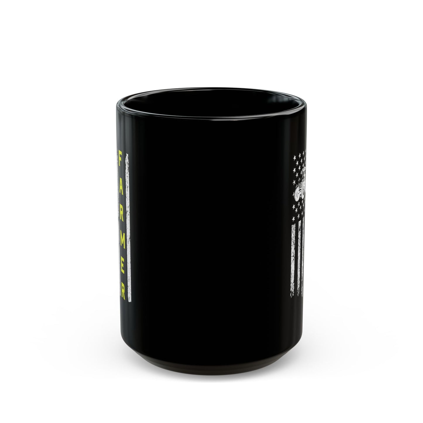 Patriotic Famer Coffee Mug, Farmer USA Flag Patriotic Farm Tractors Farming, Black Coffee Cup Gift for Farmers, Patriotic Ceramic Tea Mug, Farmhouse - Victory Thru Vision