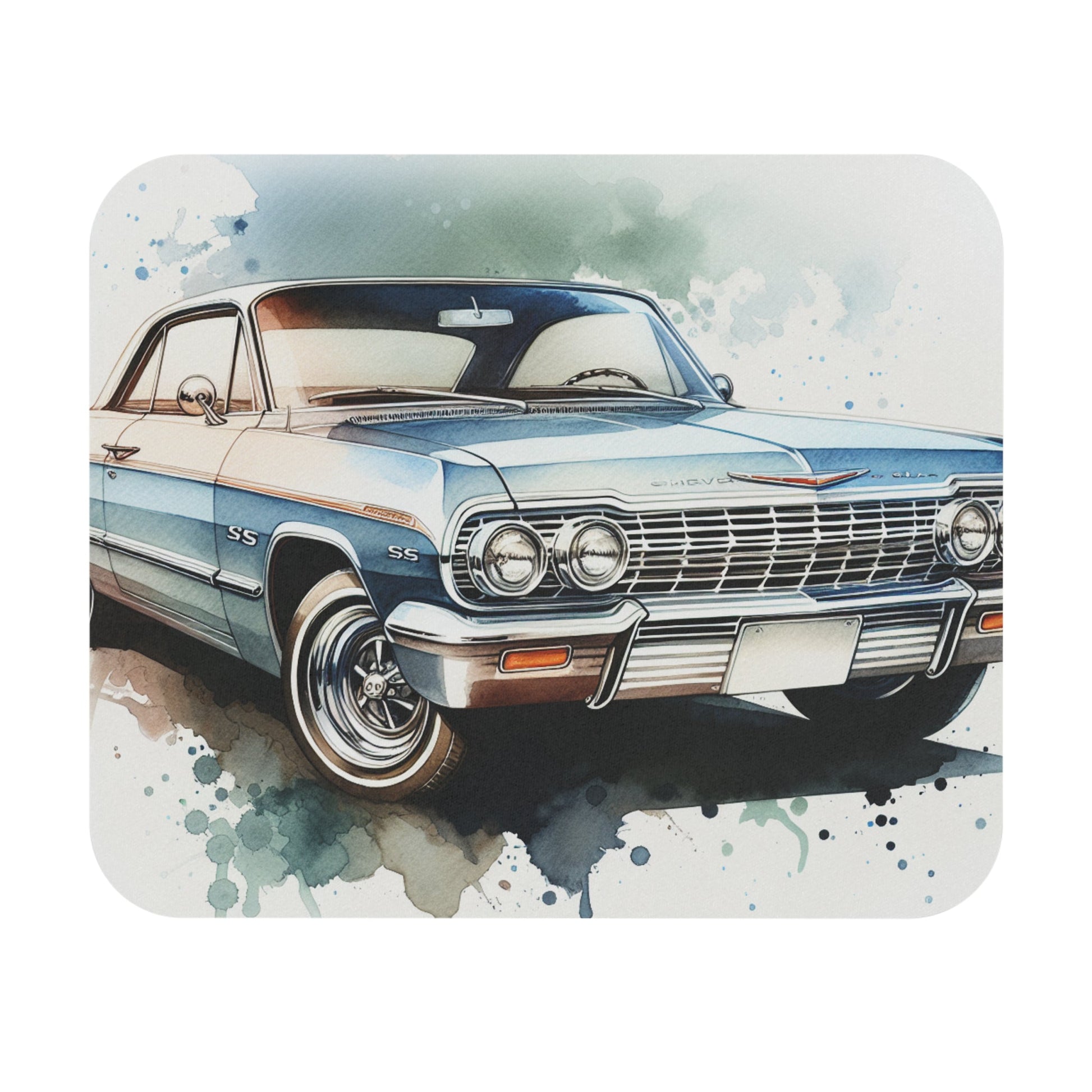 1964 Chevy Impala SS Art Mouse Pad - Retro Desk Accessory for Classic Car Enthusiasts - Victory Thru Vision