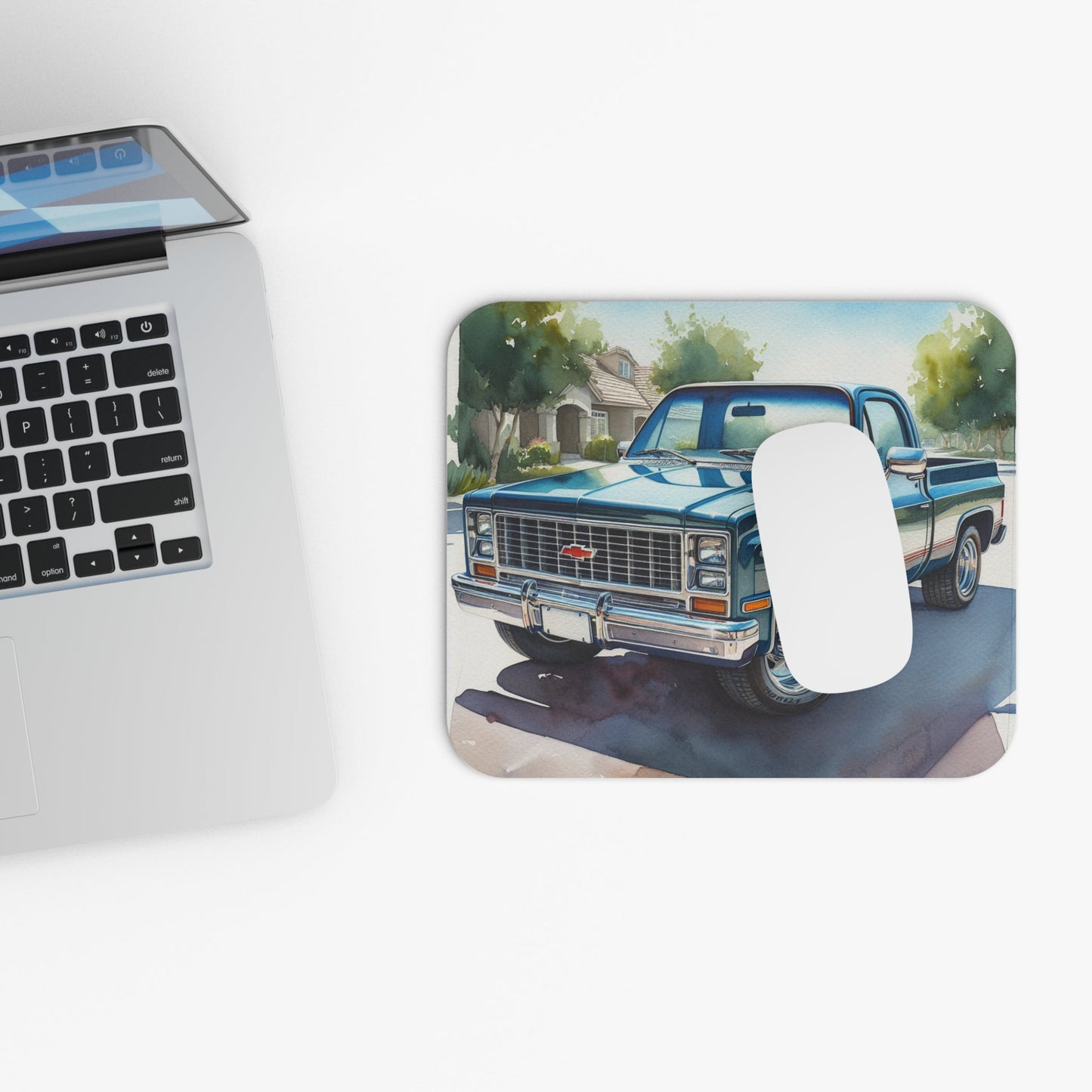 1981 Chevy C10 Truck Mouse Pad - Rustic Home Office Decor, Gift for Him, Automotive Enthusiasts, Retro Desk Accessory - Victory Thru Vision
