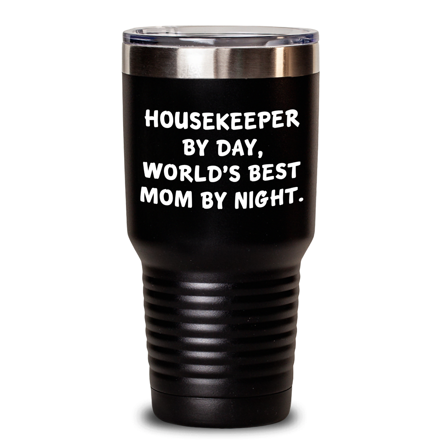 Housekeeper's Daily Grind, Mom's Best Gift - 'Housekeeper By Day, World's Best Mom By Night.' Funny Tumbler, Gifts from Family for Housekeeper - Victory Thru Vision