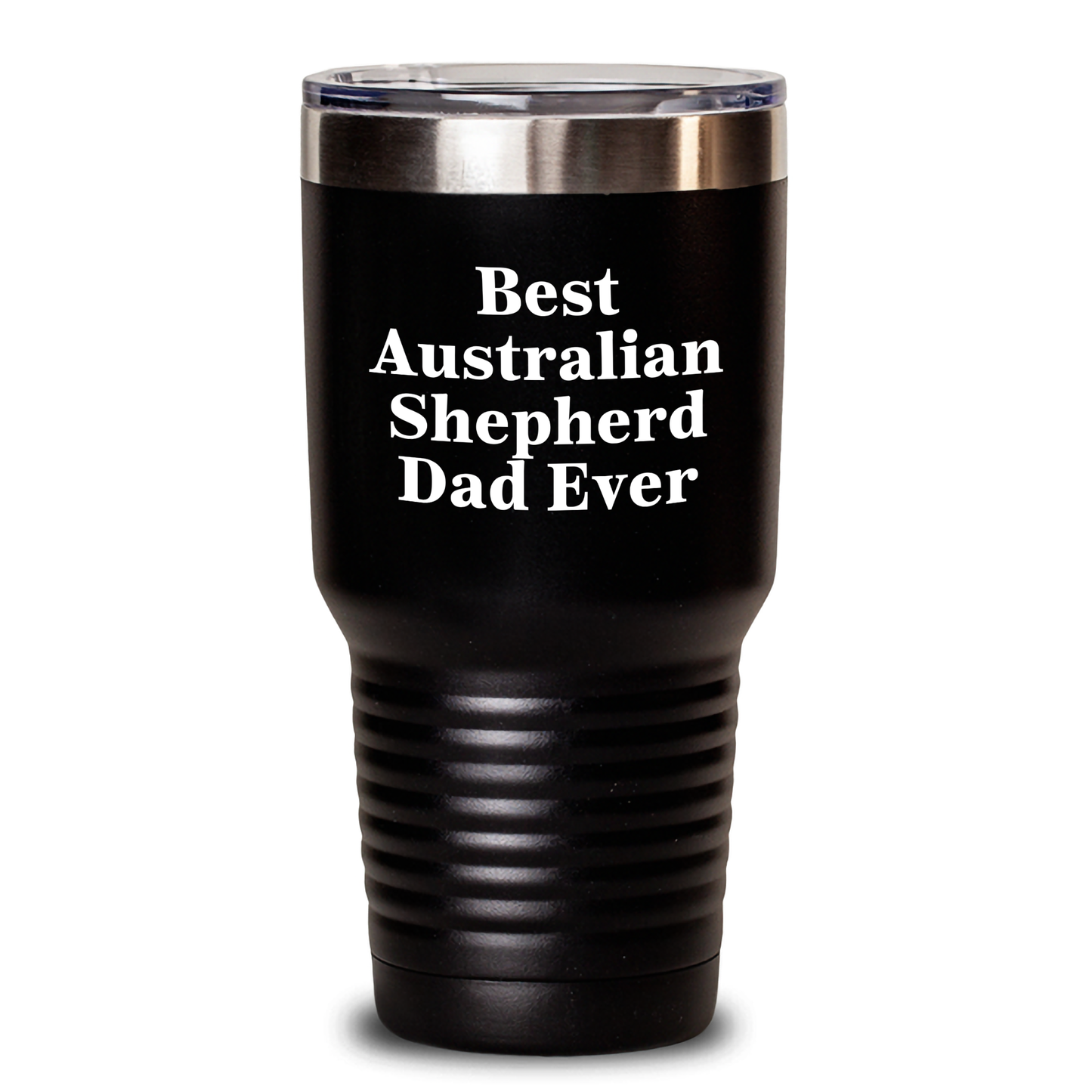 Funny Australian Shepherd Dad Ever Gifts from Men to Australian Shepherd Dog Lovers on Father's Day - 20oz or 30oz Vacuum Insulated Stainless Steel Tumbler - Victory Thru Vision