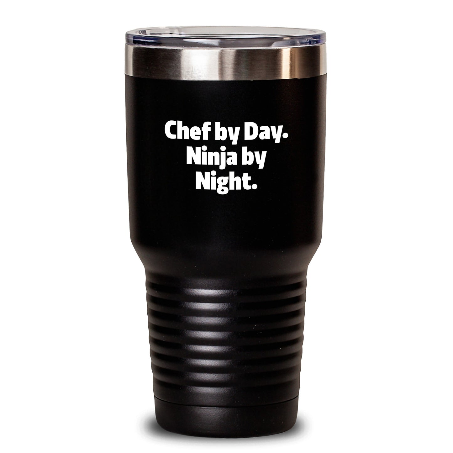 Chef By Day Ninja By Night Funny Christmas Unique Gifts, Fun Tumbler for Chefs from Friends, Unique 20oz or 30oz Stainless Steel Insulated Tumbler Gifts for Chef - Main