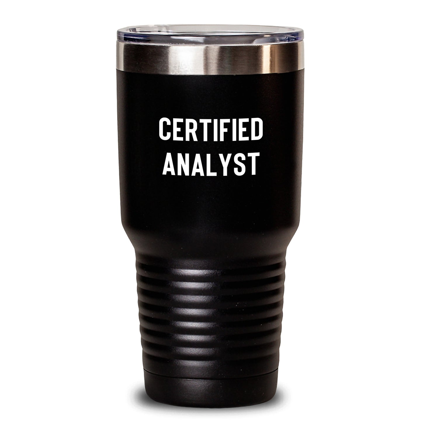 Funny Analyst Gifts for Men, Unique Christmas Memorable Presents from Friends, Inspirational Certified Analyst Tumbler, 20oz or 30oz Capacity, Stainless Steel, Powder Coating - Main