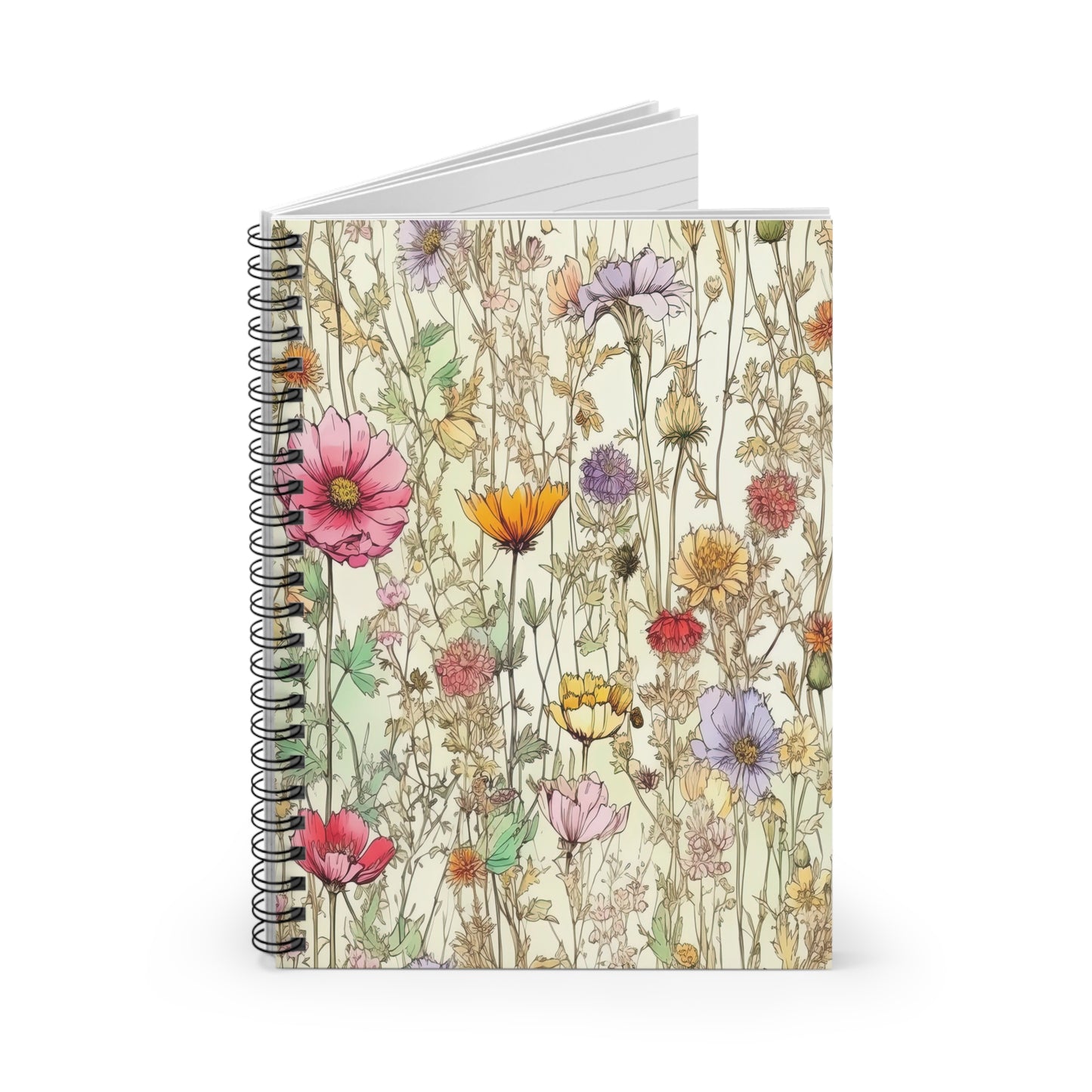 Wildflowers Notebook, Wildflower Journal, Floral Writing Diary, Nature Notepad, Botanical Stationery, Gift for Nature Lover - Victory Thru Vision