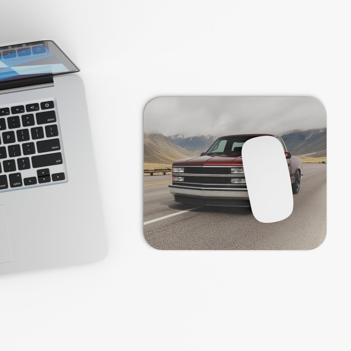 Mouse Pad - Vintage Chevrolet C1500 Truck, Retro 1990 Chevy Pickup Desk Accessory
