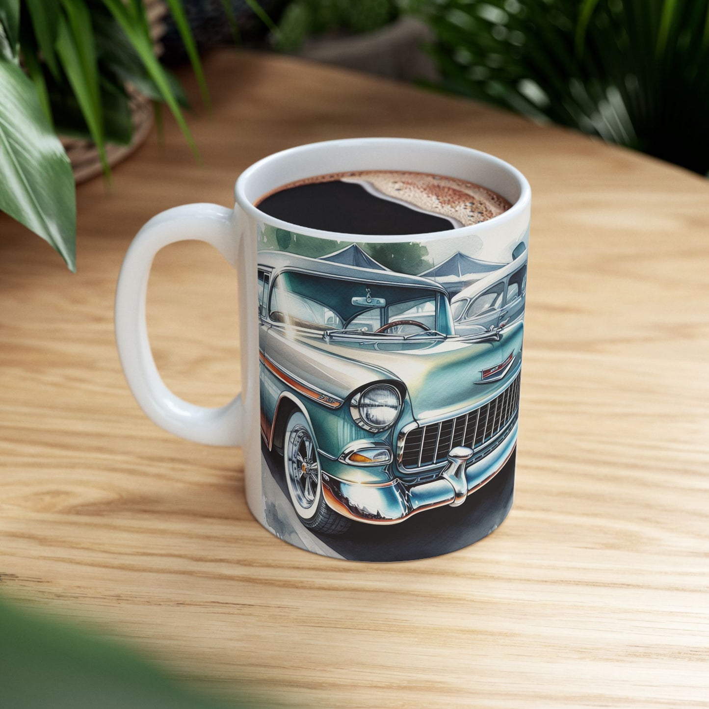 Mug 1955 Chevy Bel AirMug 1955 Chevy Bel Air Classic Car Ceramic Coffee Mug, Vintage Car Ceramic Mug, Classic Auto Lover Gift, Coffee Mug, Car Enthusiast, Retro Automotive Classic Car Ceramic Mug - 11oz, 15oz