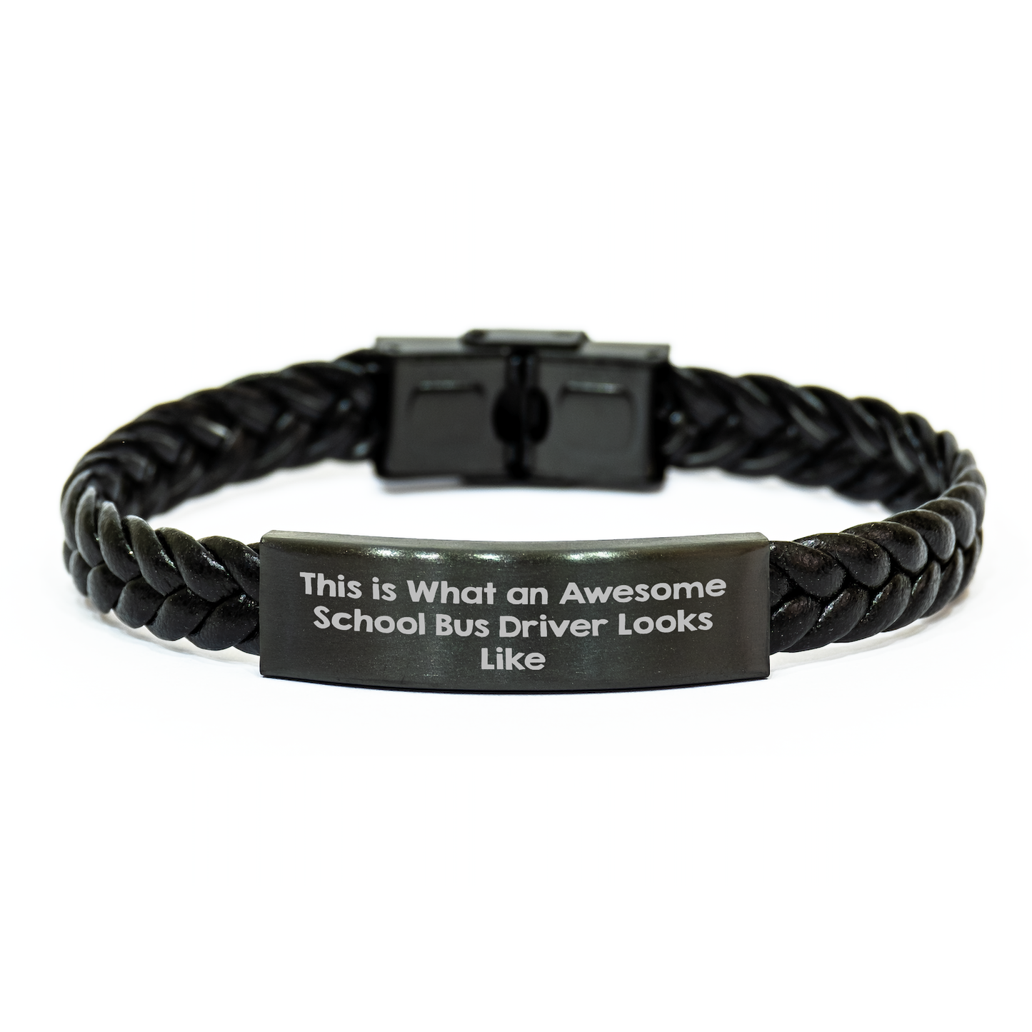 Awesome School Bus Driver Gifts from Men - Inspirational Quote Interlaced Leather Bracelet for School Bus Driver Mothers Day Unique Gifts - Image 1