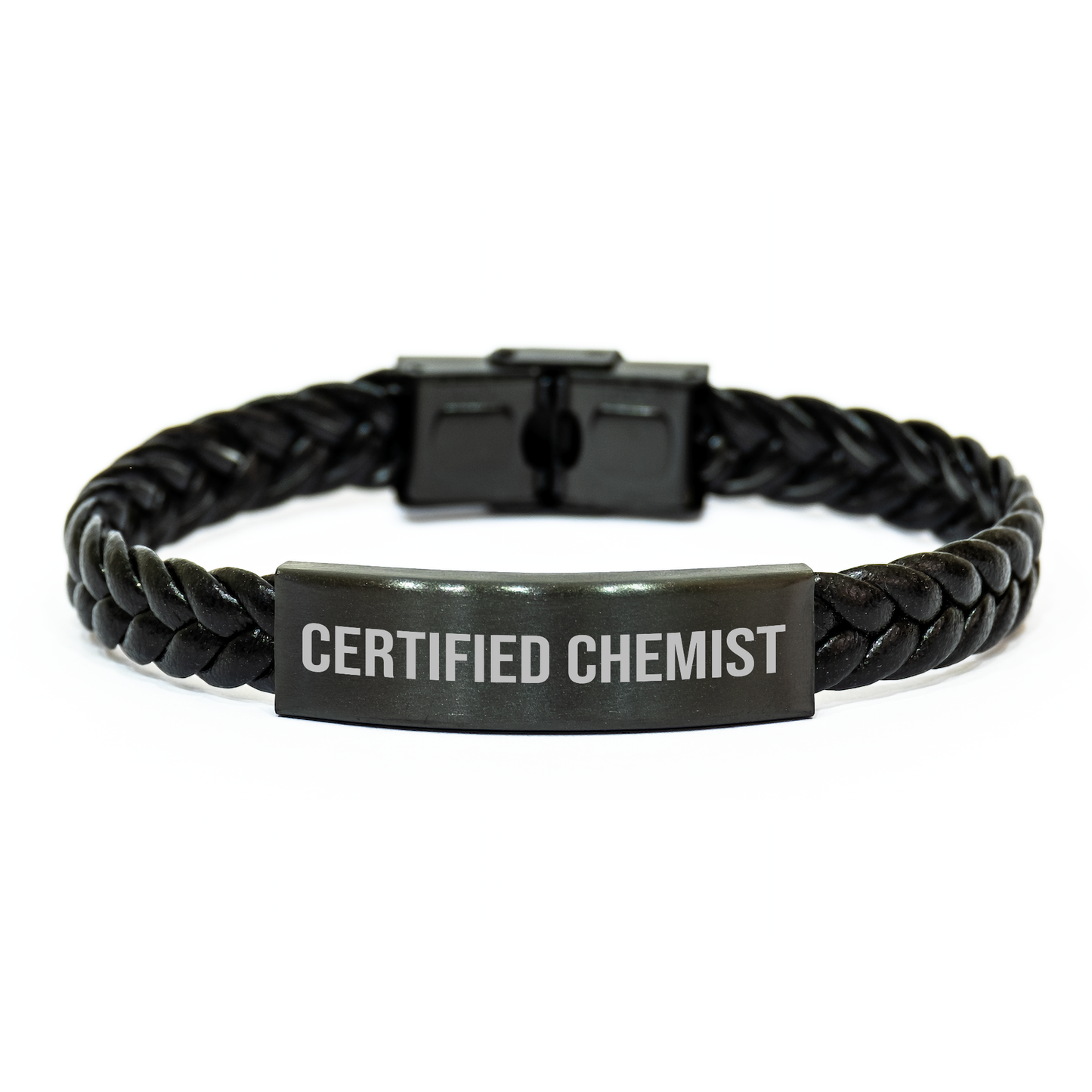Certified Chemist's Funny Quote Interlaced Leather Bracelet for Men, Women, Coworkers, Family - Gifts from Men, Women, Friends, Family on Mother's Day - Image 1