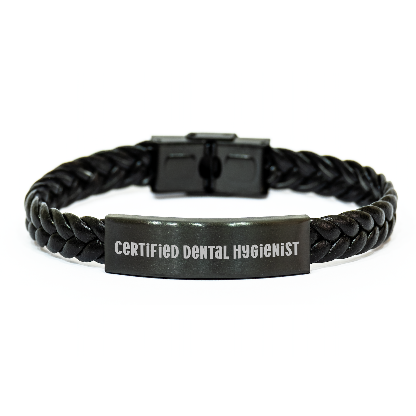 Certified Dental Hygienist Gifts, Interlaced Leather Bracelets for Mom's Day - 'She's a Real Treasure' Quote, Gifts from Family to Dental Hygienist, Unique Mother's Day Unique Gifts - Image 1