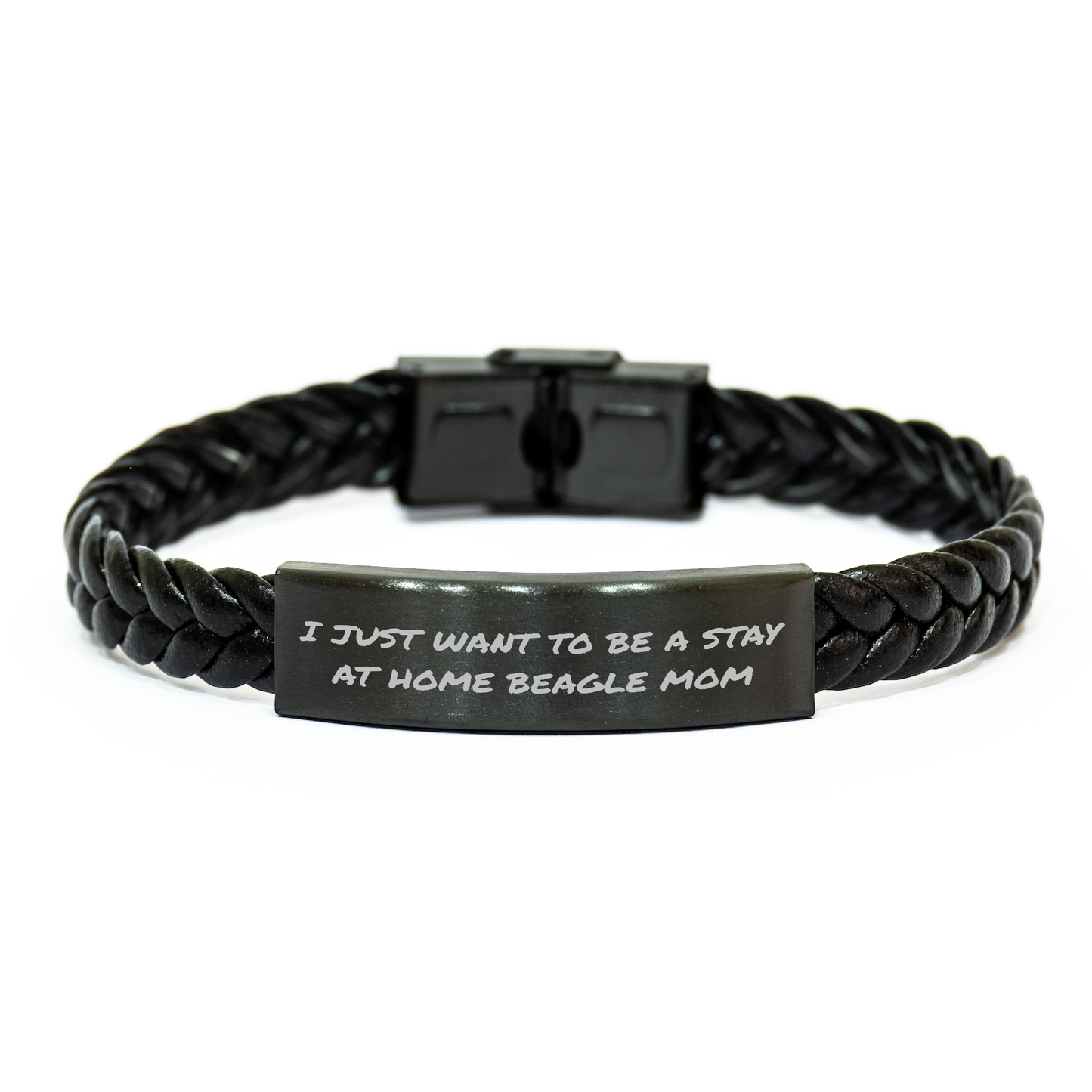 Beagle Dog Mom's Funny Quote Interlaced Leather Necklace Gifts for Men from Family, Friends, Coworkers, Father's Day Unique Presents - Image 1