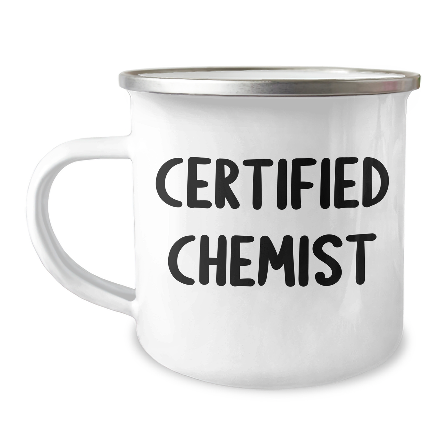 Funny Chemist Gifts from Men - Camping Mug for Mother's Day - 'I'm a Chemist, Not a Morning Person' - 12 oz Stainless Steel with Enamel Finish - Victory Thru Vision