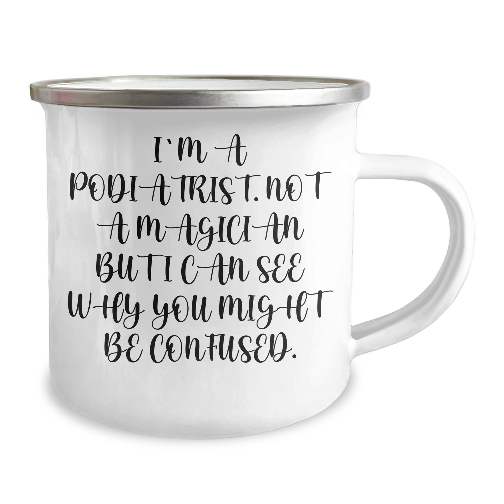 Funny Podiatrist Gifts from Men to 'I'm A Podiatrist. Not A Magician But I Can See Why You Might Be Confused.' for Father's Day, Camping Mug - Victory Thru Vision
