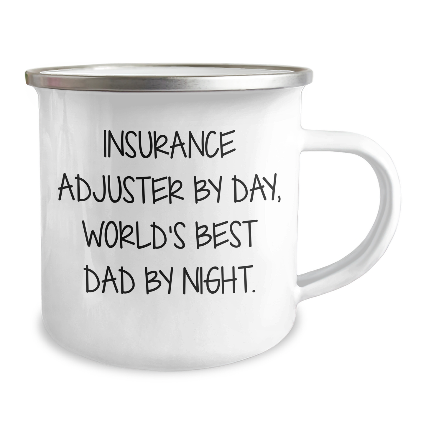 Insurance Adjuster Gifts for Mom - Funny Camping Mugs from Dad, 'Insurance Adjuster by Day, World's Best Dad by Night.' - Victory Thru Vision