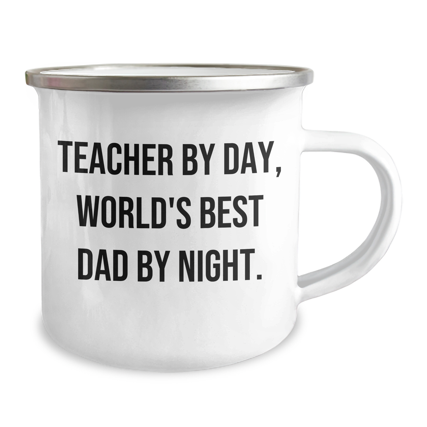 Funny Teacher Gifts, Teacher By Day, World's Best Dad By Night. Camping Mug for Men, Unique Gifts from Family, Coworkers, Friends, Perfect for Father's Day - Victory Thru Vision