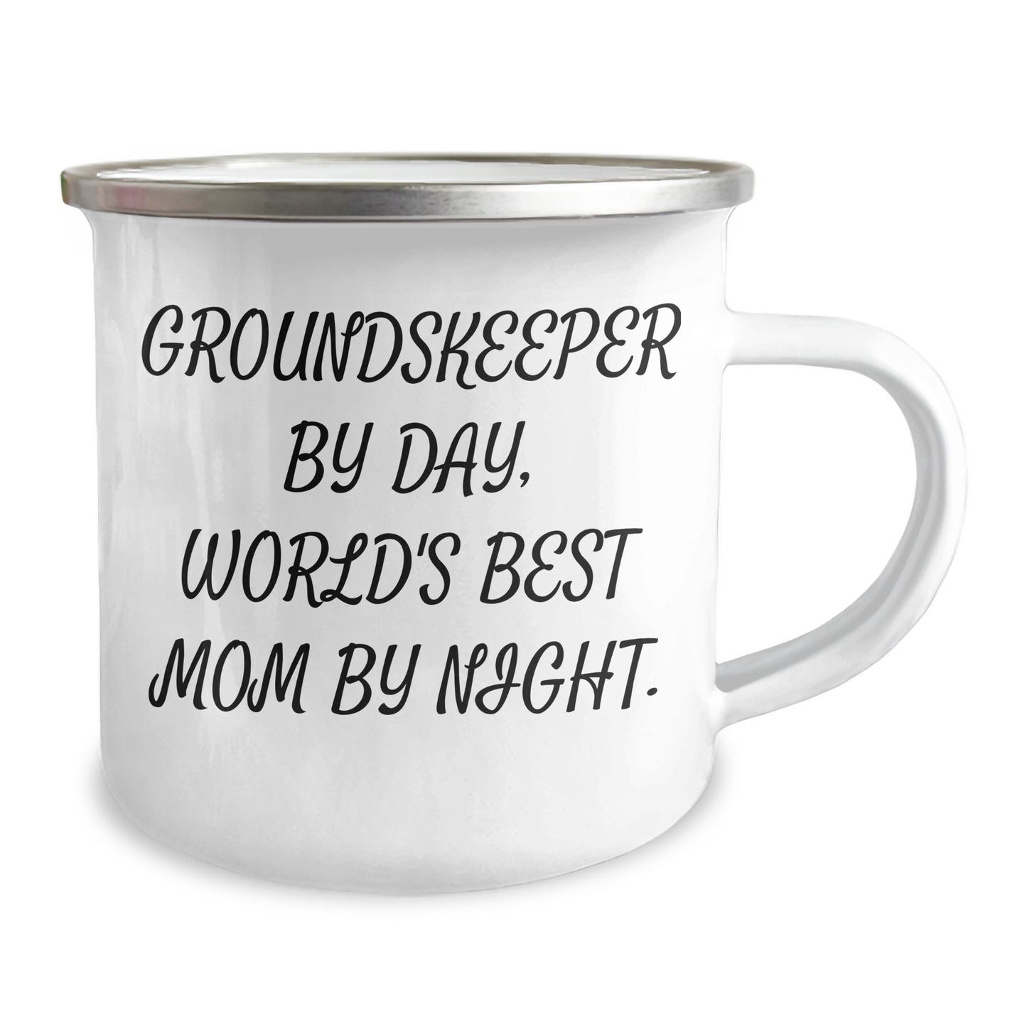 groundskeeper Gifts from Men - Camping Mug - 'groundskeeper By Day, World's Best Mom By Night.' - Unique Mother's Day Unique Gifts - Image 2