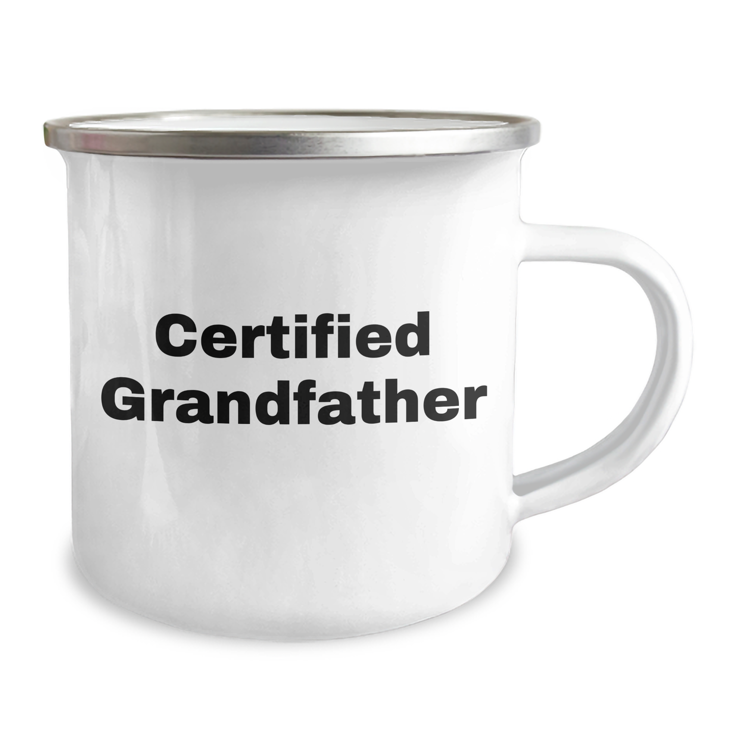 Funny Grandfather Gifts for Him - Camping Mug from Family Friends - 'Certified Grandfather' Quote for Father's Day Unique Gifts - Victory Thru Vision