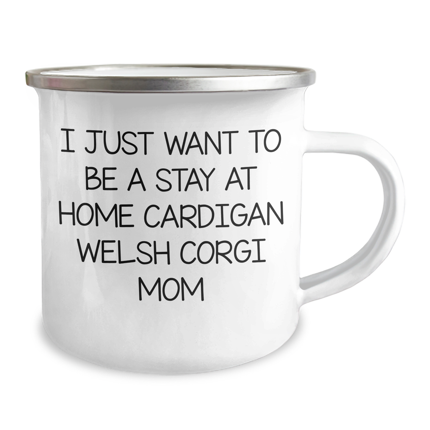 Cardigan Welsh Corgi Dog Mom Funny Gifts from Men to Gifts for Dad's Special Father's Day, Enamel Camping Mug with Quote - Image 2