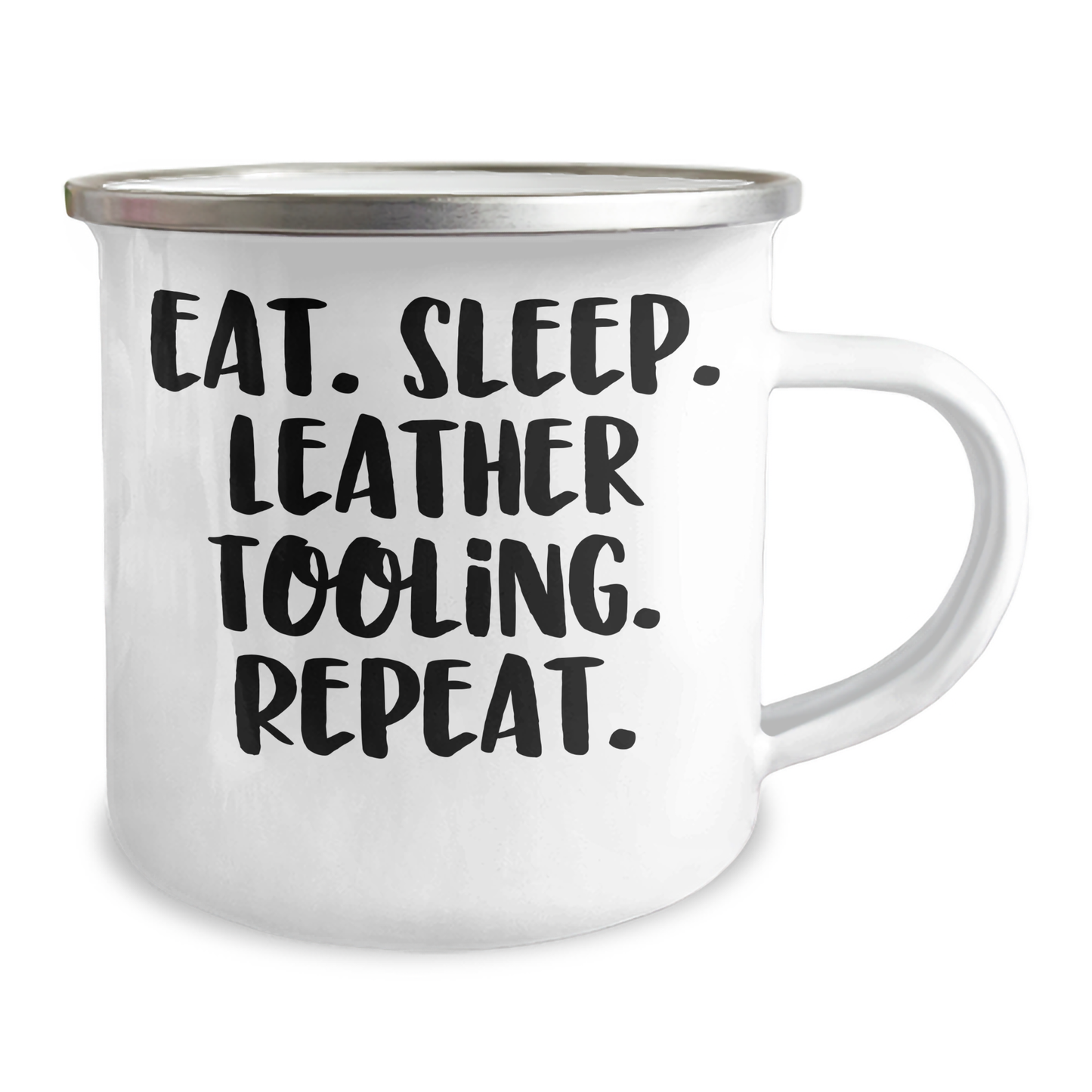Leather Tooling Gifts for Men - Eat. Sleep. Leather Tooling. Repeat. - Camping Mug for Father's Day, Gifts from Men - Image 2