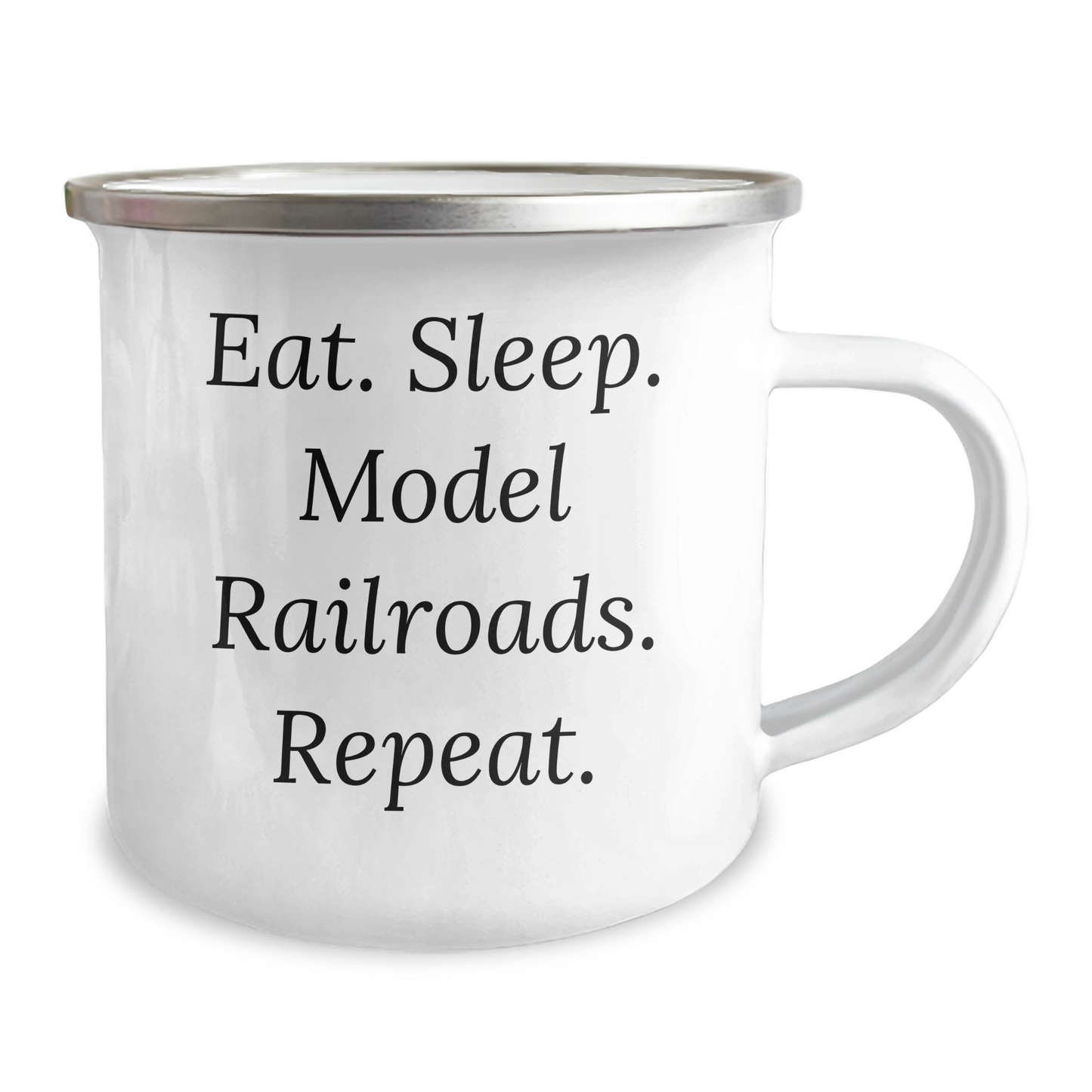 Model Railroads Enthusiast Gifts, Funny Camping Mug for Dad, Eat. Sleep. Model Railroads. Repeat. - Gifts from Men, for Model Railroads Lovers on Father's Day - Image 2