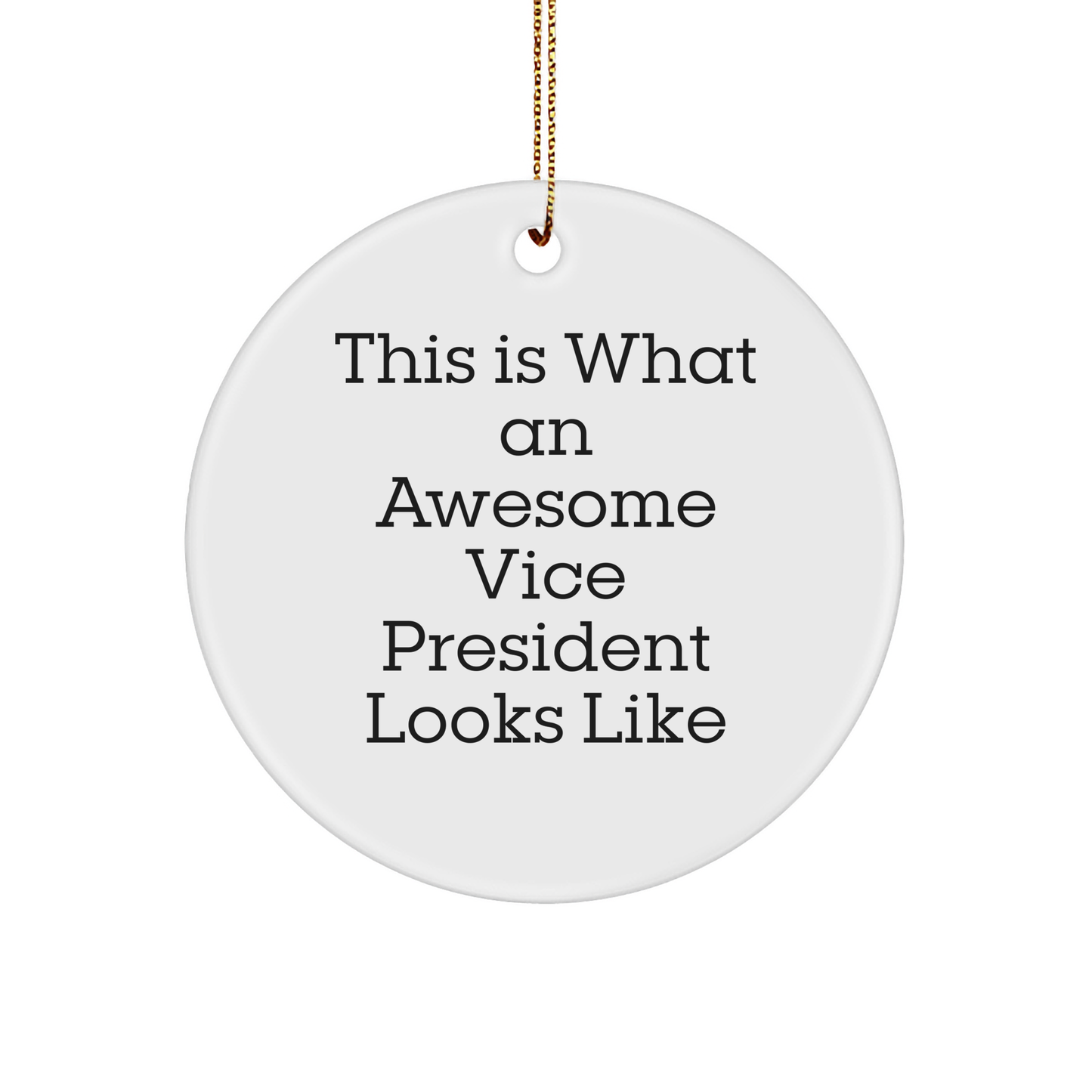 Funny Vice President Gifts for Men - Circle Ornament with Inspirational Quote - Gifts from Friends - 'This Is What An Awesome Vice President Looks Like' - Christmas Unique Gifts - Image 1