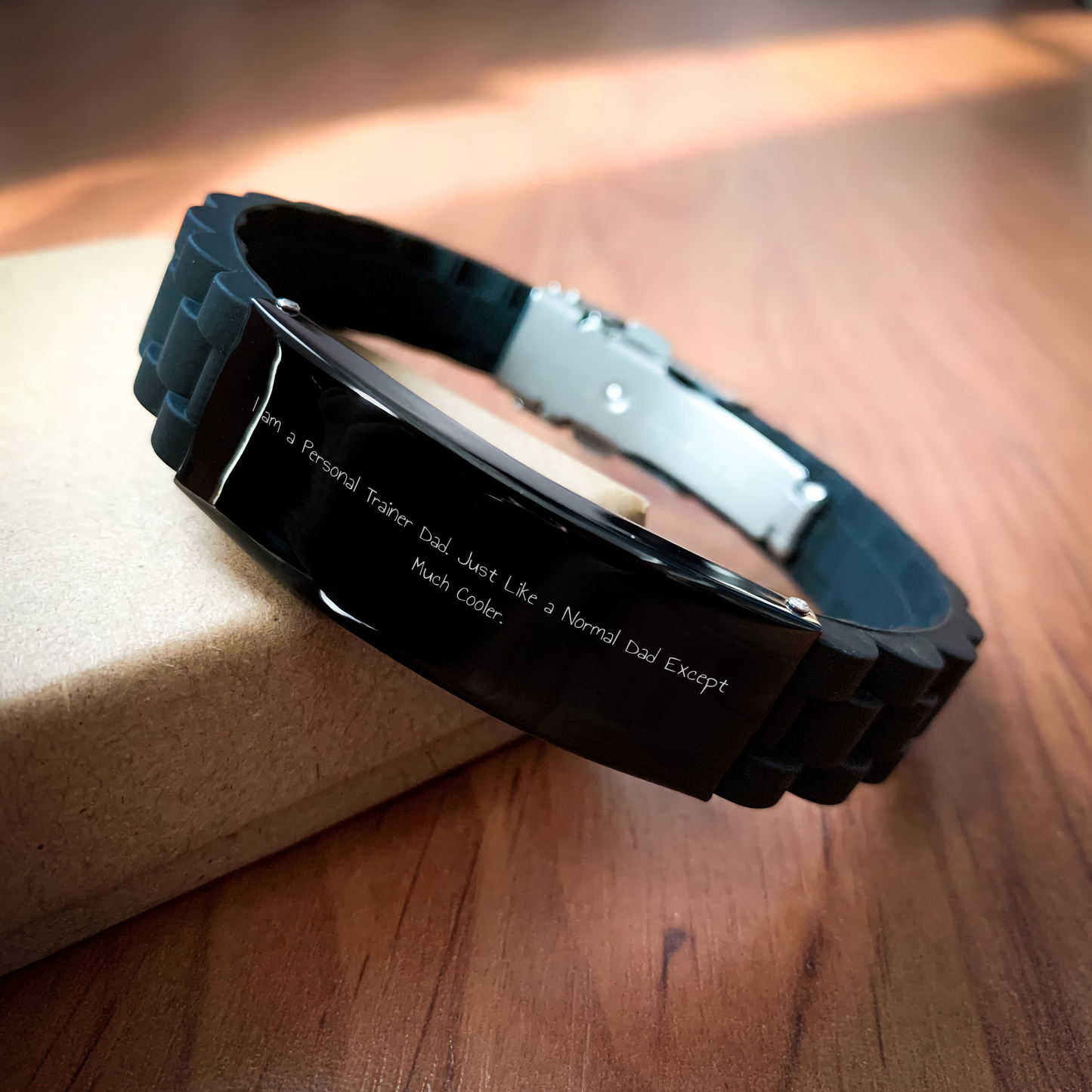 Personal Trainer Dad's Thoughtful Gift - Glide lock Clasp Bracelet, Funny Quote, Father's Day Unique Gifts from Men to Personal Trainers - Image 2