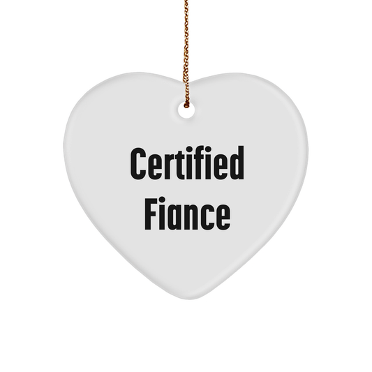 Funny Fiance Gifts from Men - Heart Ornament with Inspirational Quote for Christmas - Gifts for Fiance - Victory Thru Vision