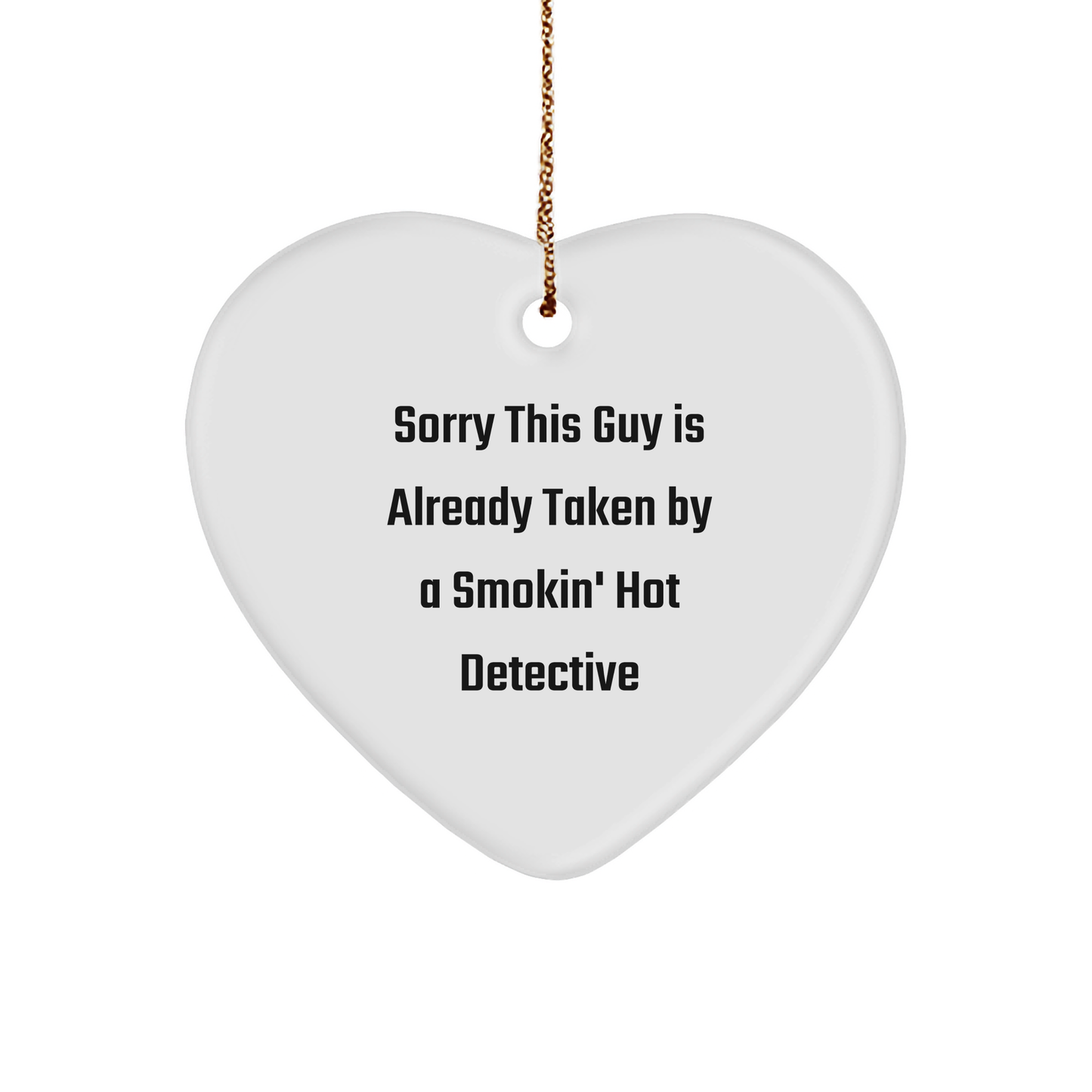 Funny Christmas Detective Heart Ornament Gifts from Men to Women Friends and Family - Victory Thru Vision