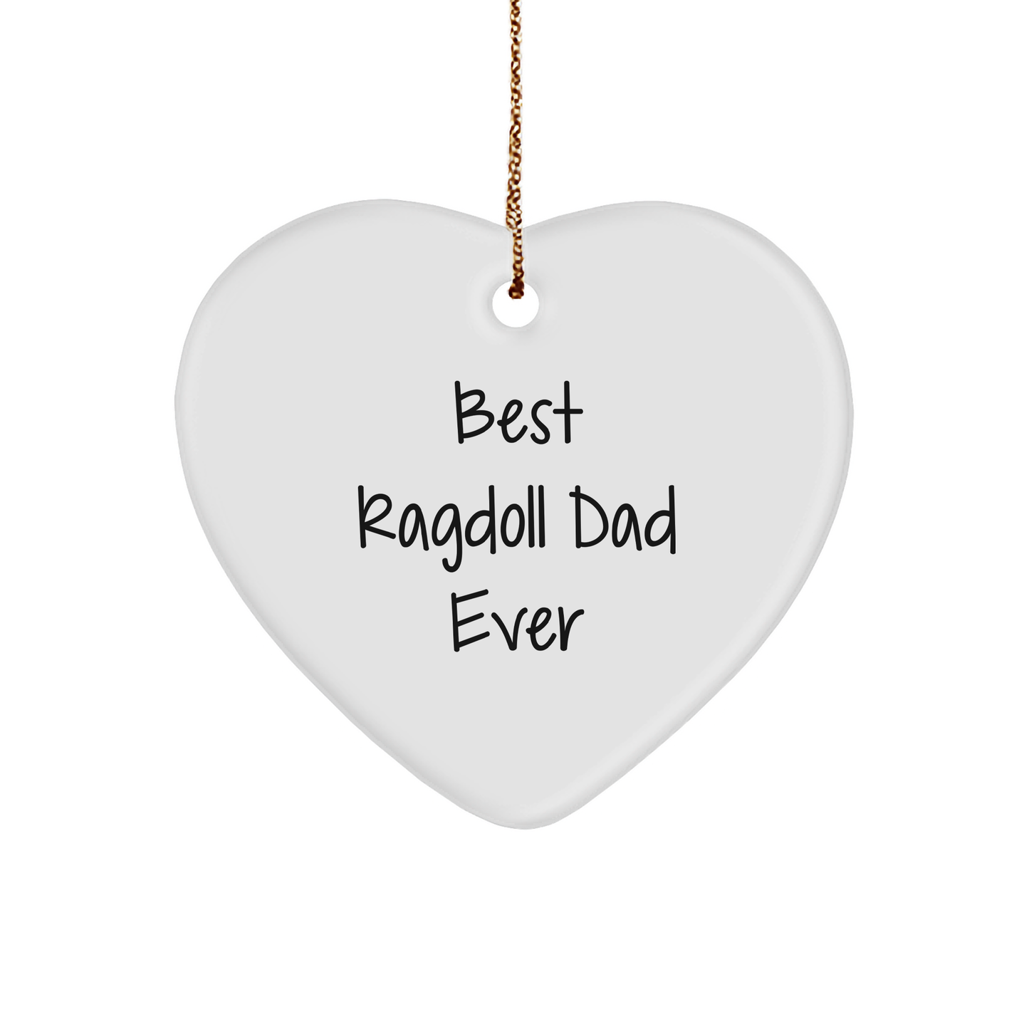 Ragdoll Cat Dad Gifts from Men, Best Ragdoll Dad Ever Heart Ornament for Christmas - Image 1
