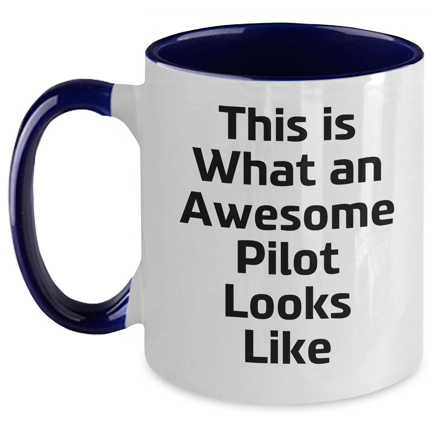 Funny Pilot Gift from Men to Pilot, Two Tone Coffee Mug with Quote 'This Is What An Awesome Pilot Looks Like', Father's Day Unique Gifts - Victory Thru Vision