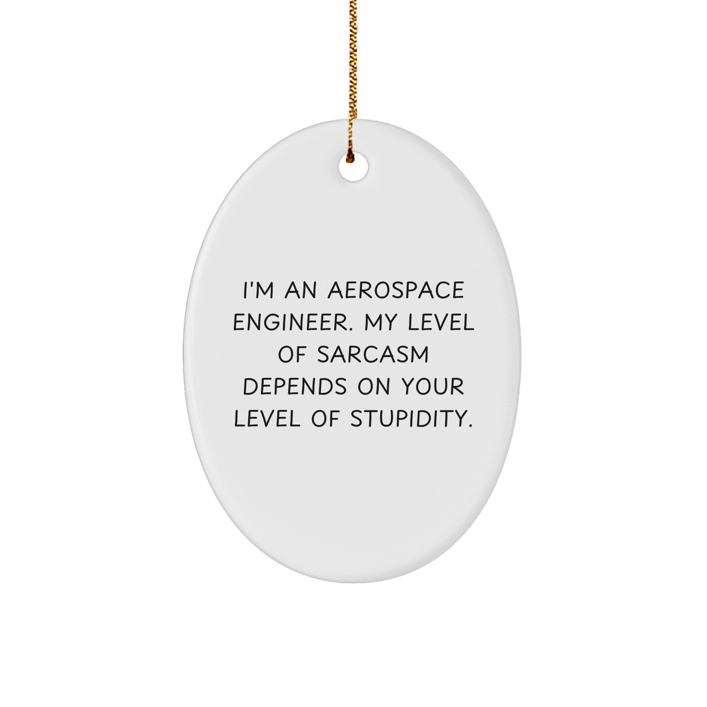 Aerospace Engineer Gifts from Friends, Oval Ornament with Funny Sarcasm Quote for Christmas - Image 1