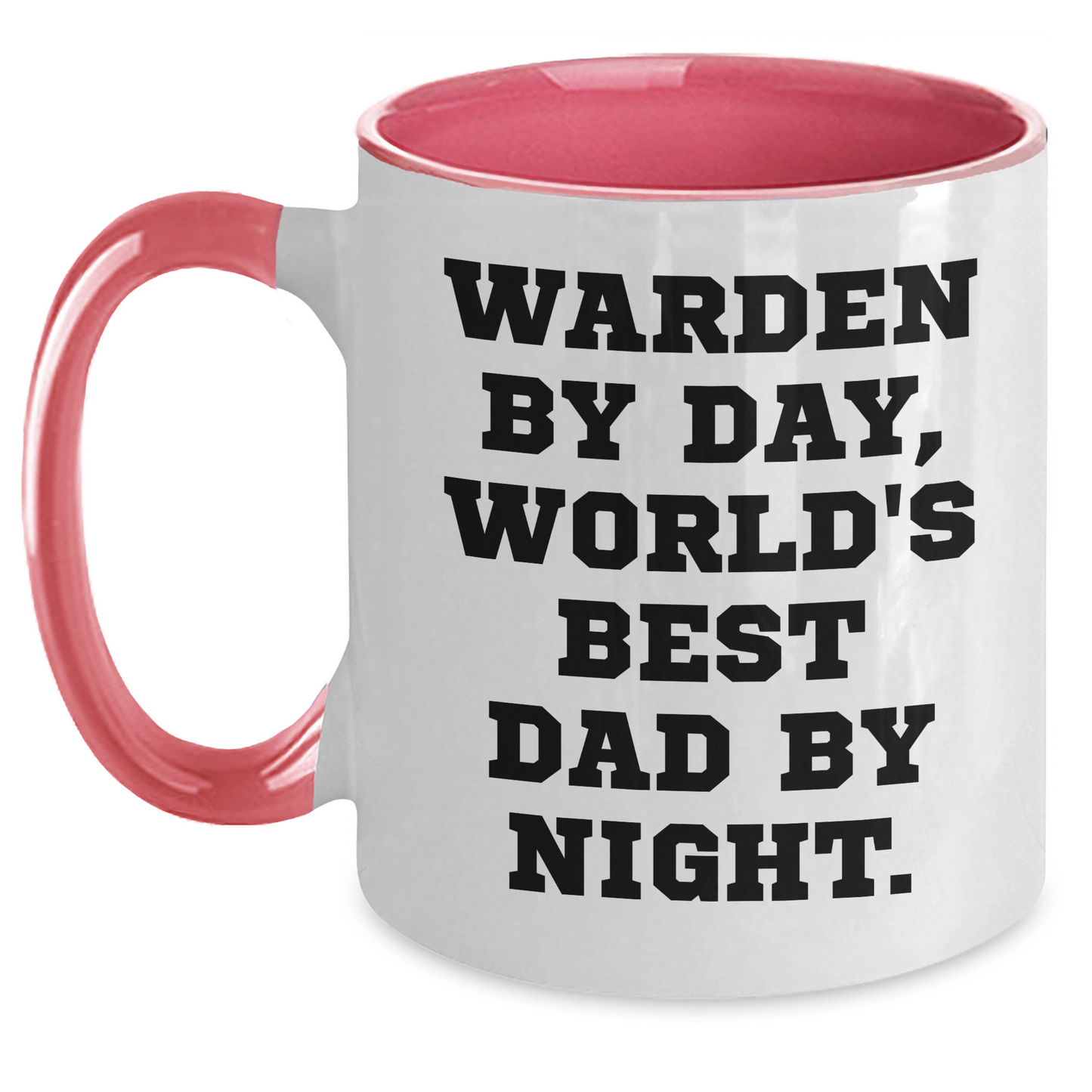Warden By Day, Funny Two Tone Coffee Mugs Gifts for Men from Dad, Unique Father's Day Unique Gifts - Victory Thru Vision