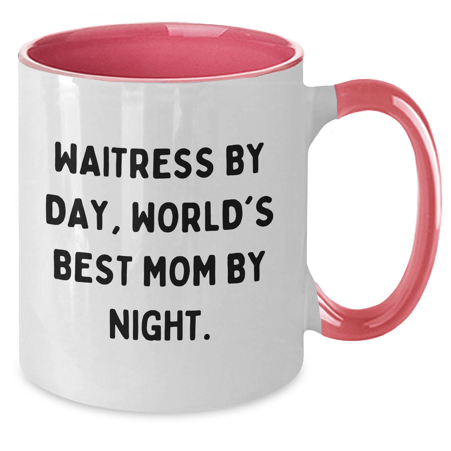 Funny Waitress Gifts from Mom - Two Tone Coffee Mug, Black and White, Red and White, Navy and White, or Pink and White, Microwave and Dishwasher Safe, Perfect for Father's Day - Additional